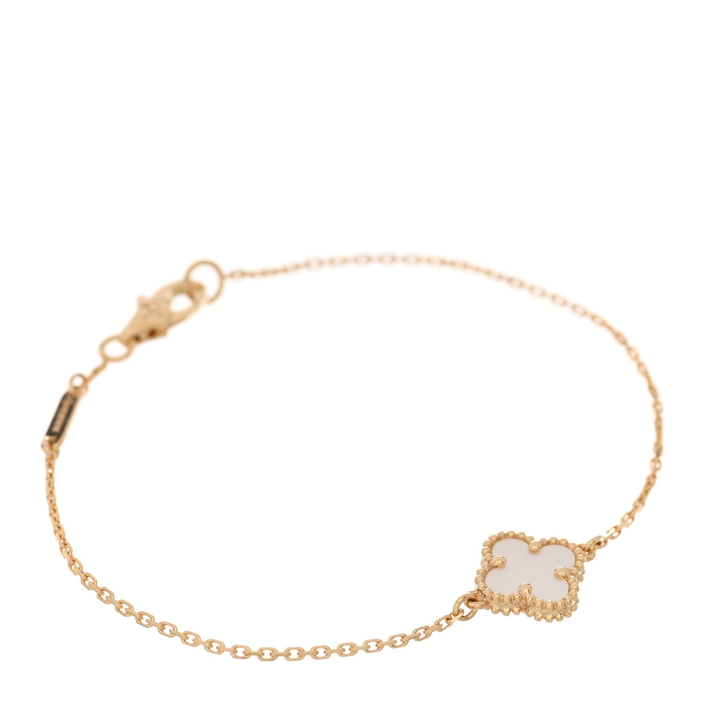 18K Yellow Gold Mother of Pearl Sweet Alhambra Bracelet