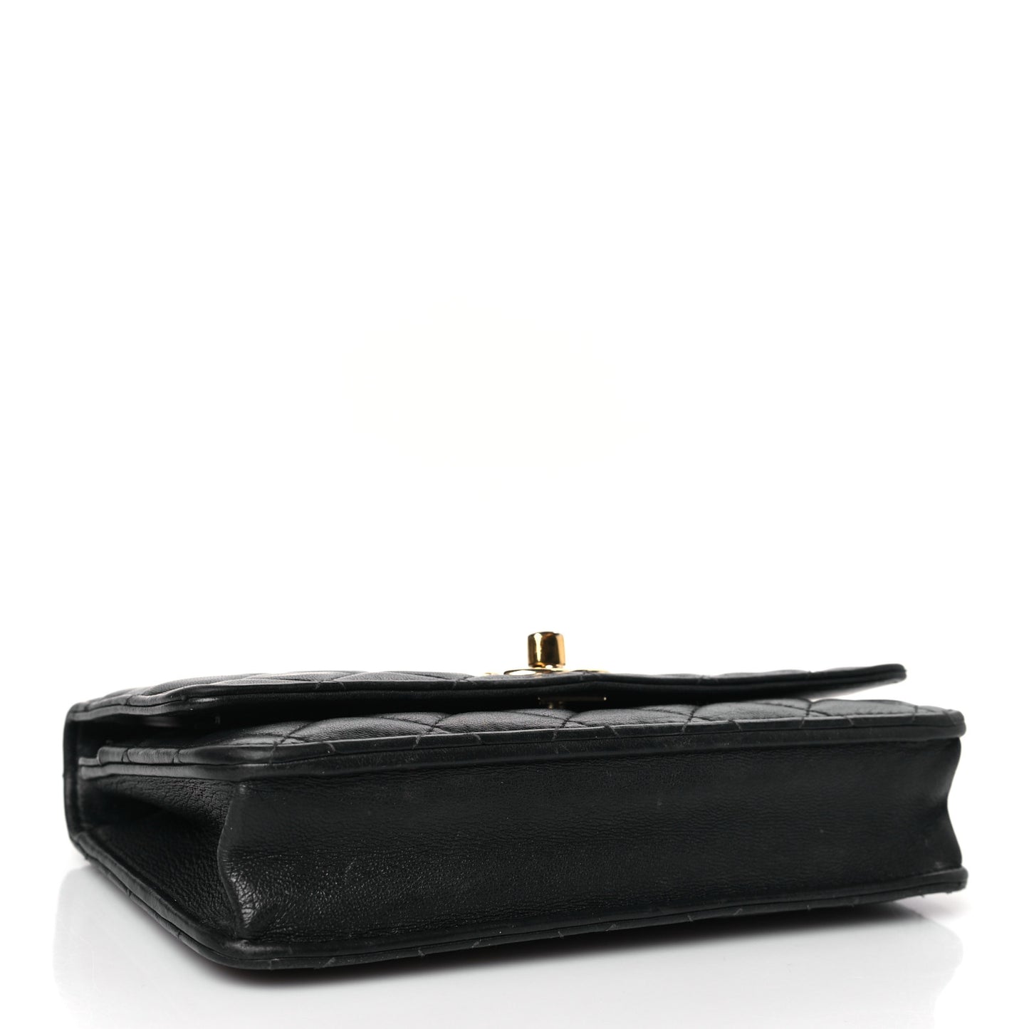 Lambskin Quilted Trendy CC Wallet On Chain WOC Navy