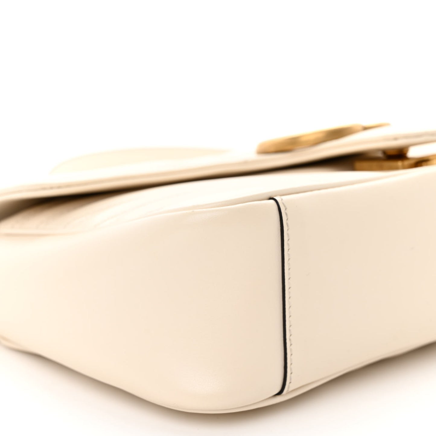 Calfskin Matelasse Small GG Marmont Shoulder Bag White
