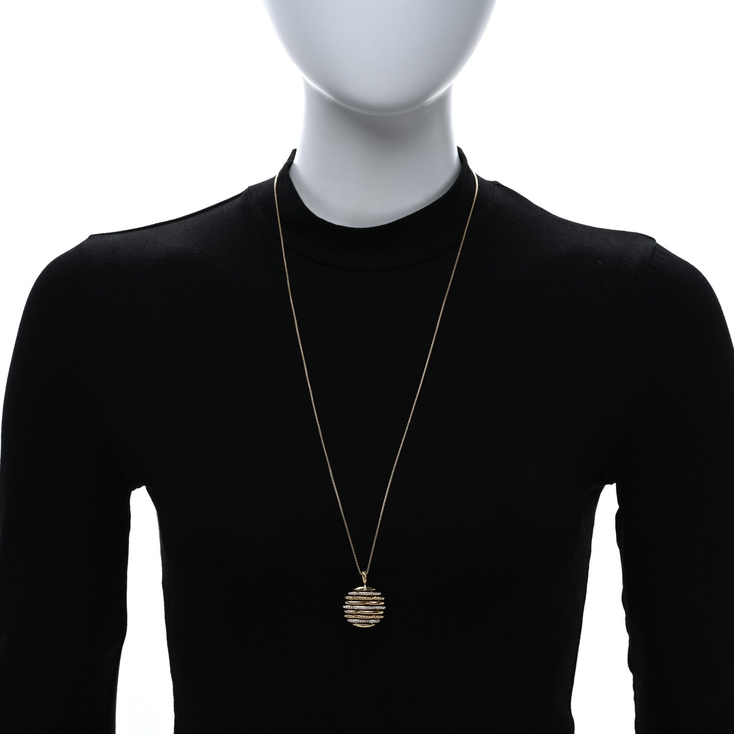 18K Yellow Gold Diamond Tides Pendant Necklace