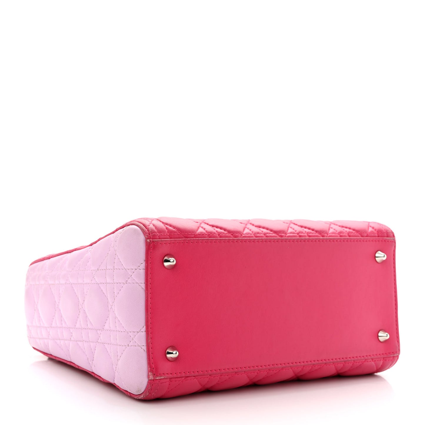 Lambskin Cannage Medium Tri-Color Lady Dior Fuchsia Anemone Black