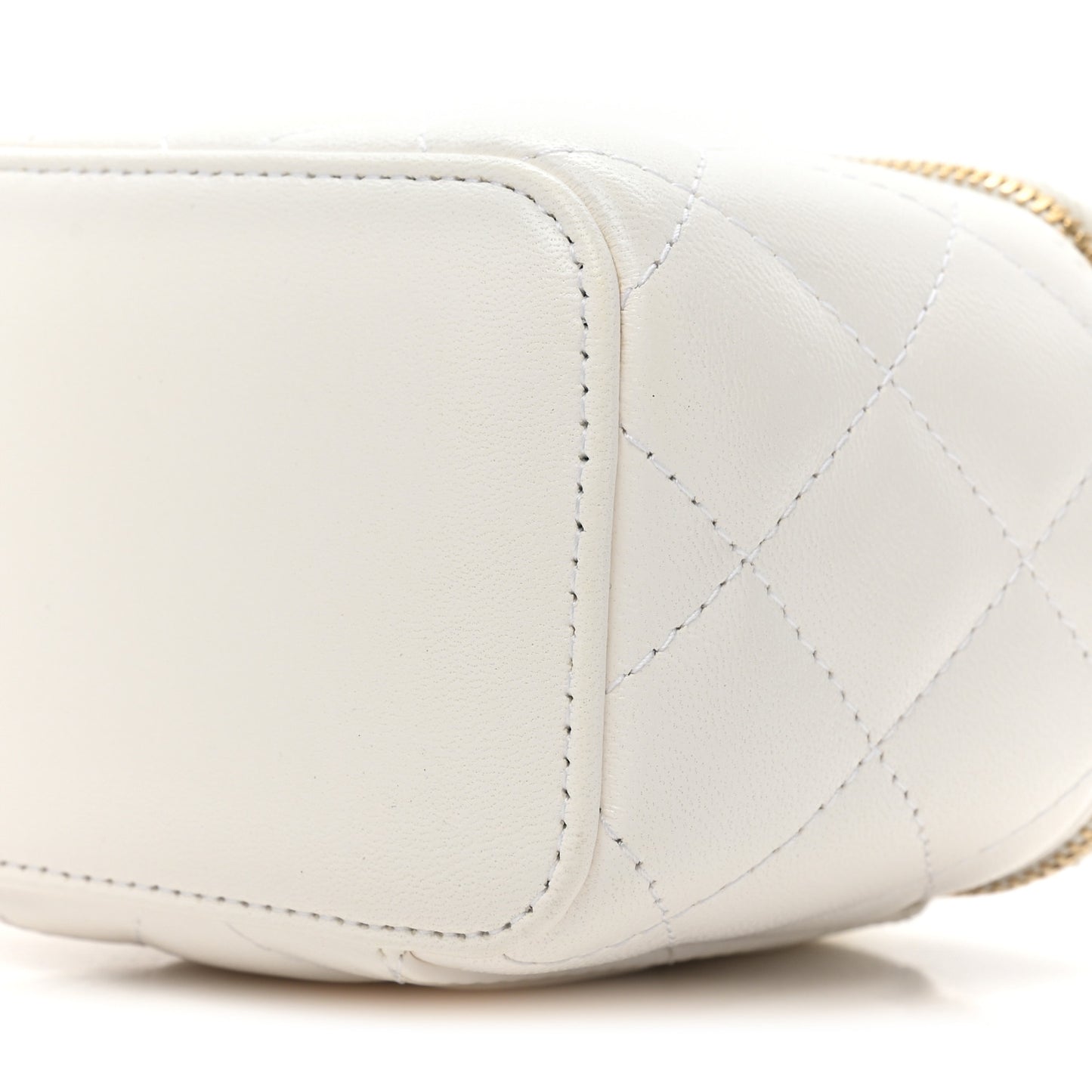 Lambskin Quilted My Chanel Lady Vanity Case With Chain White