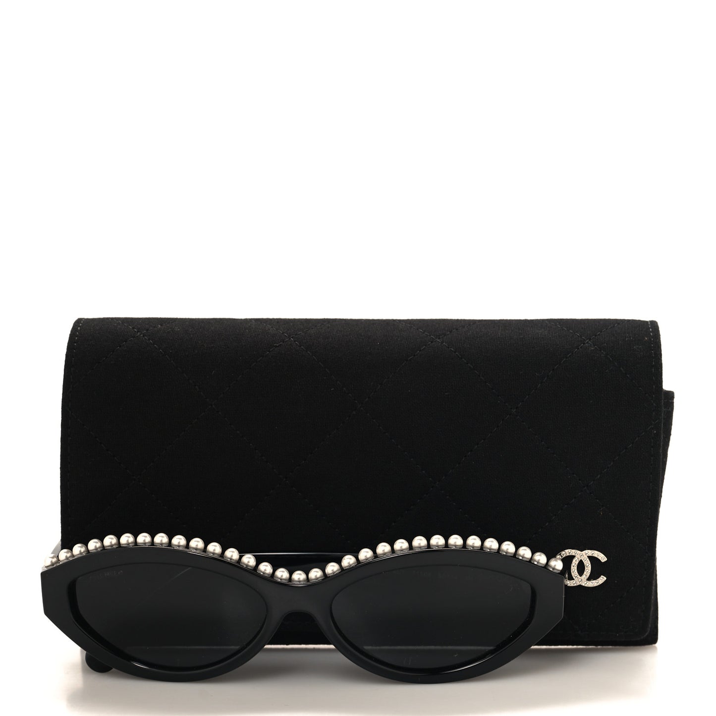 Acetate Pearl Oval Sunglasses 71508 Black