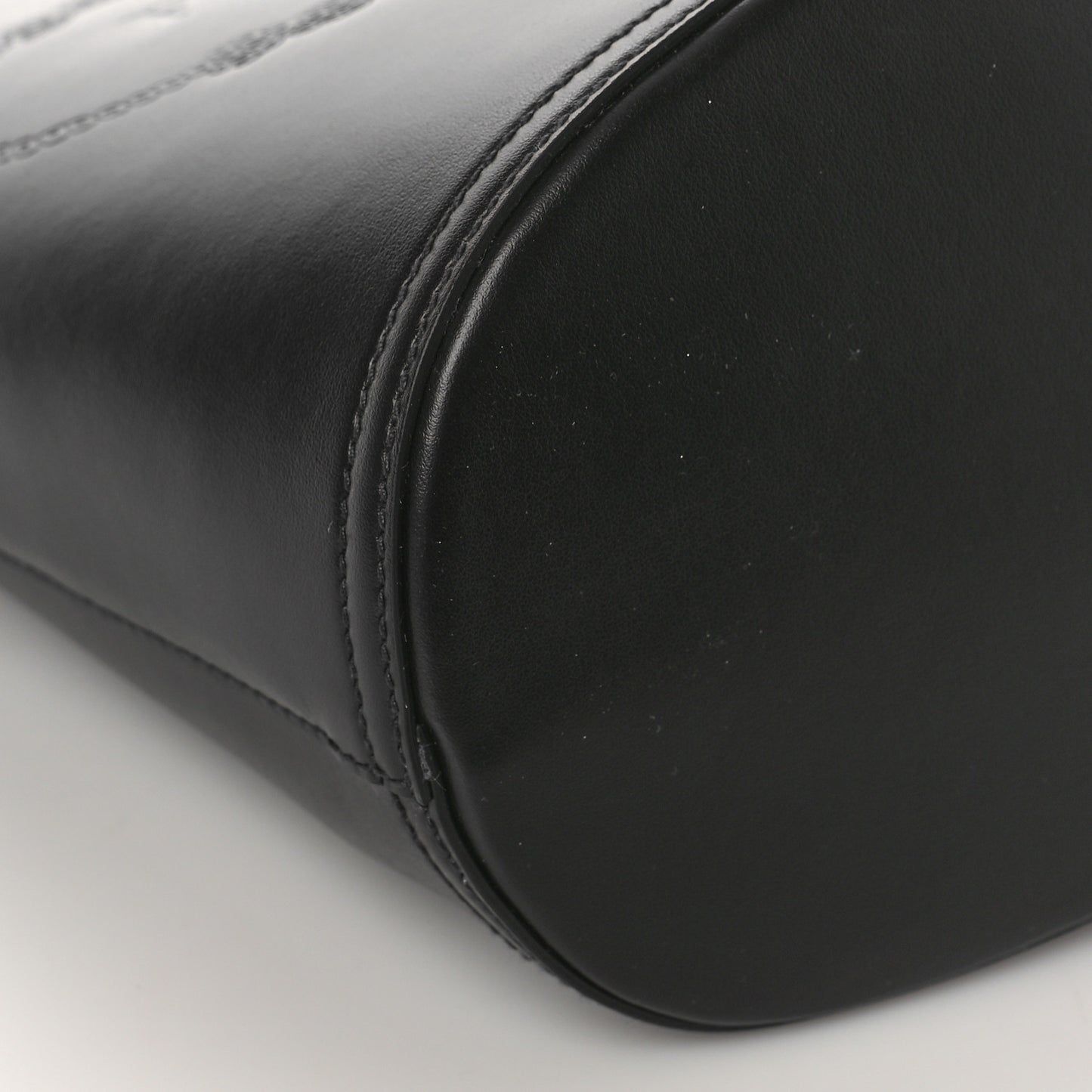 City Calfskin Tambour Bucket Bag Black