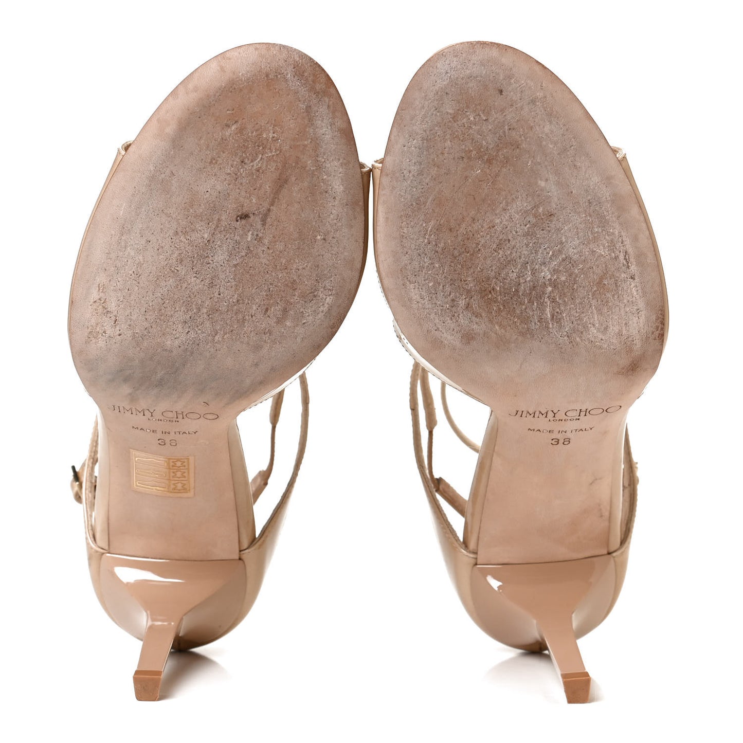 Patent Calfskin Lang Sandals 38 Sand