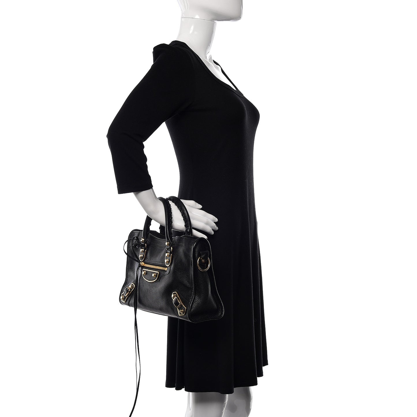 Chevre Gold Metallic Edge Hardware S City Black
