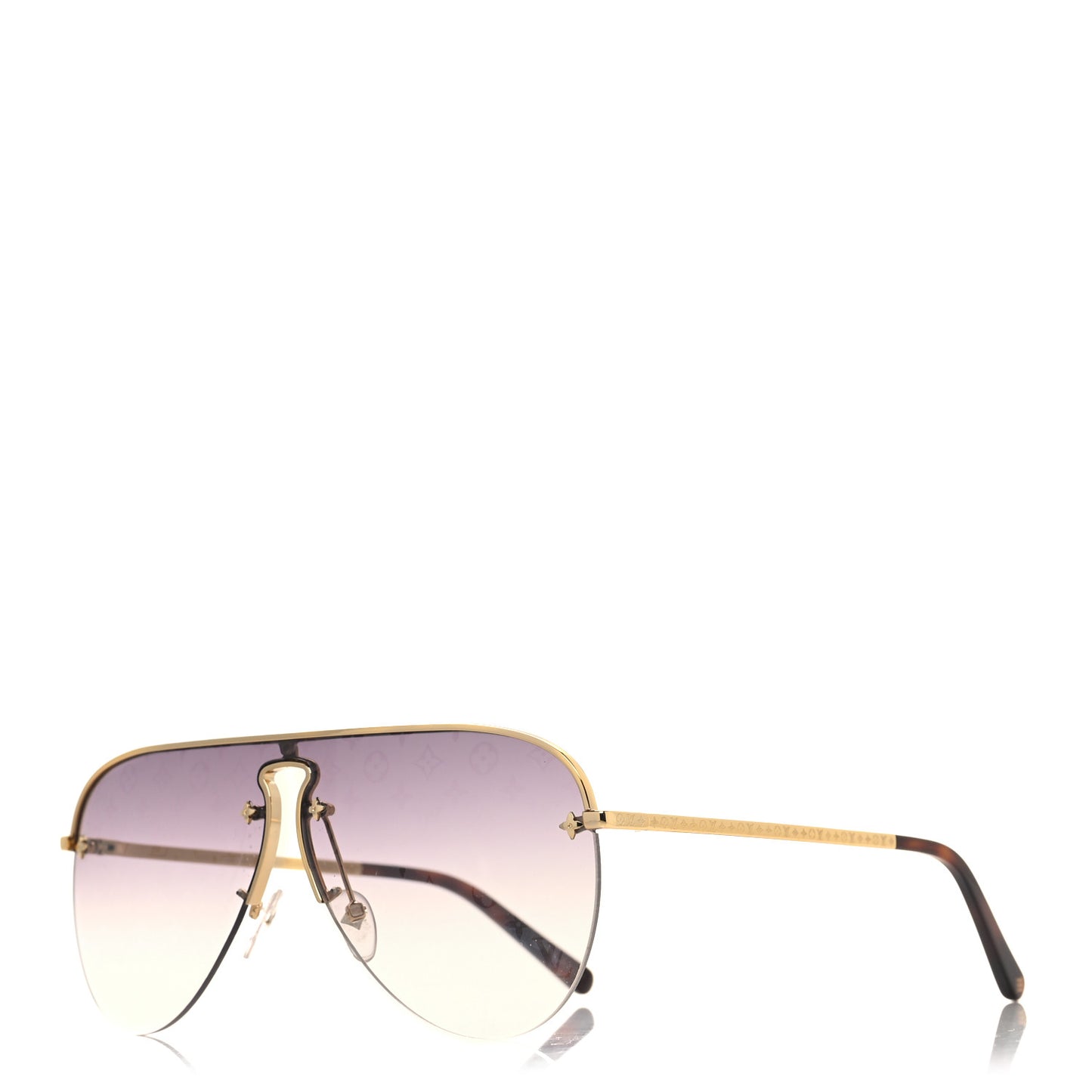 LOUIS VUITTON Grease Mask Sunglasses Z1470U Gold