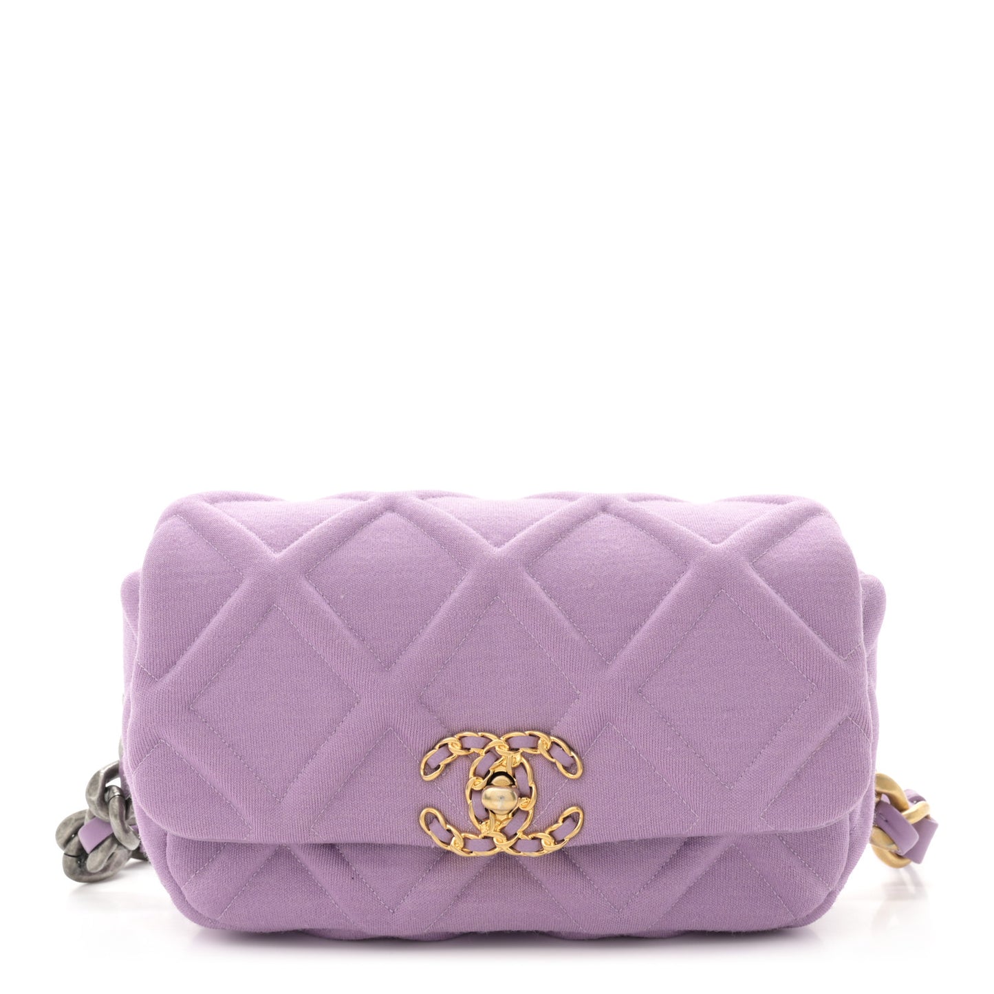 Jersey Quilted Chanel 19 Waist Bag Purple
