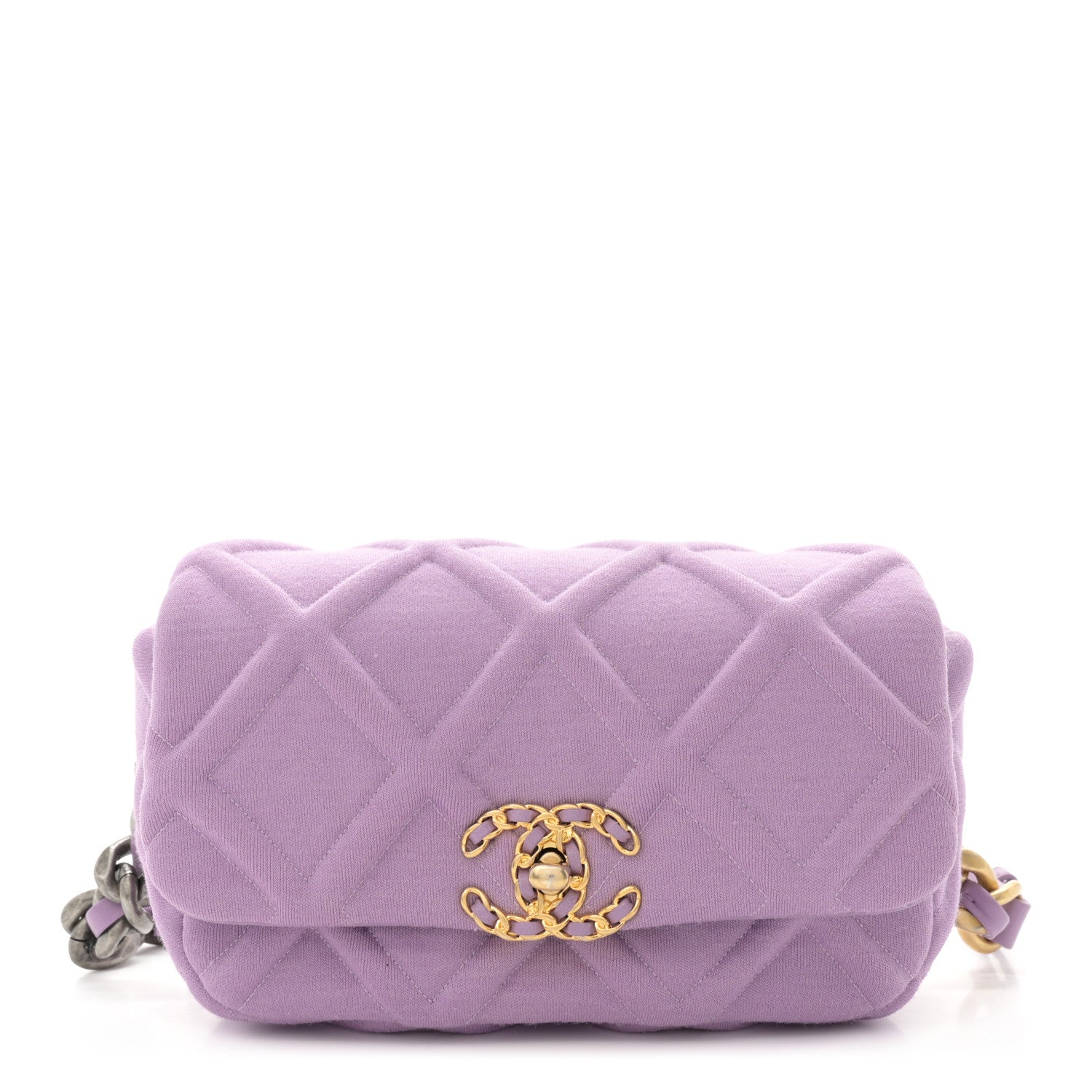 Chanel Jersey Quilted Chanel 19 Waist Bag Purple 1 of 11