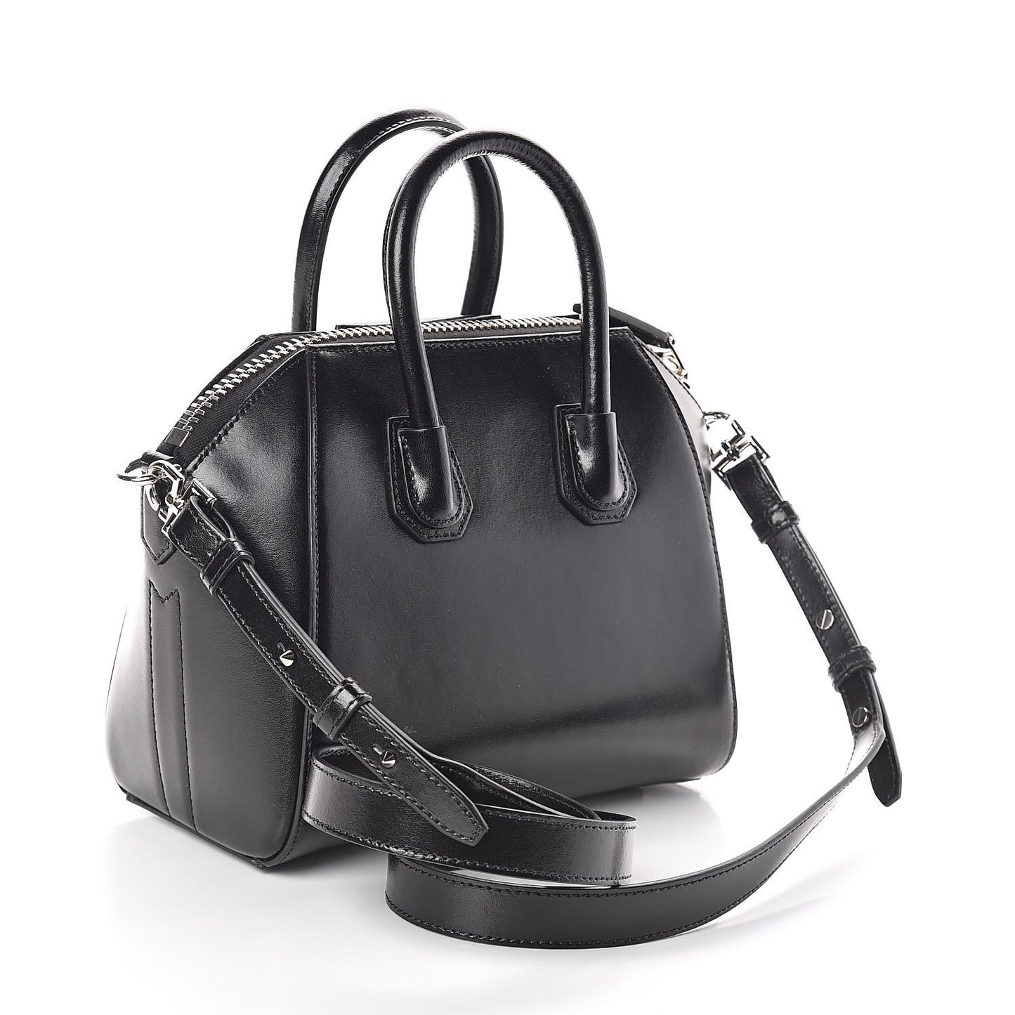 Shiny Lord Calfskin Mini Antigona Black