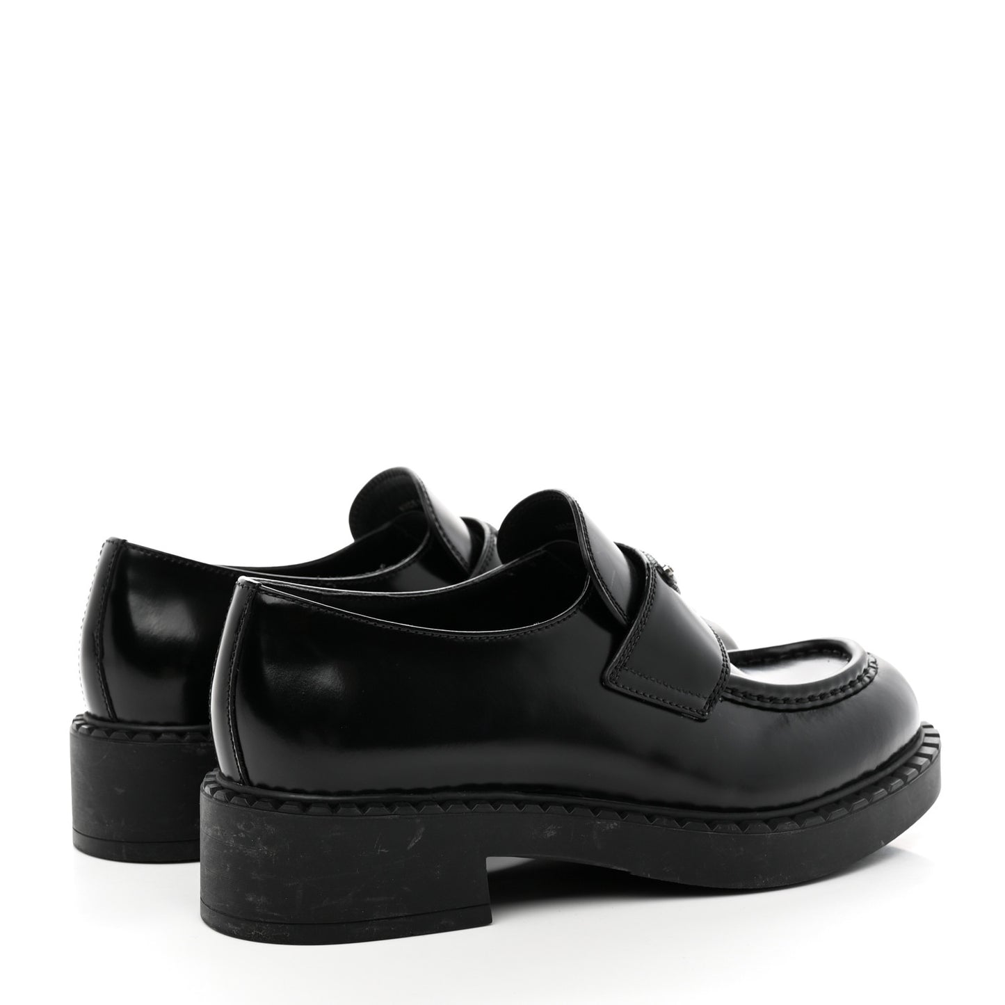 Spazzolato Metal Triangle Logo 50mm Loafers 39 Black