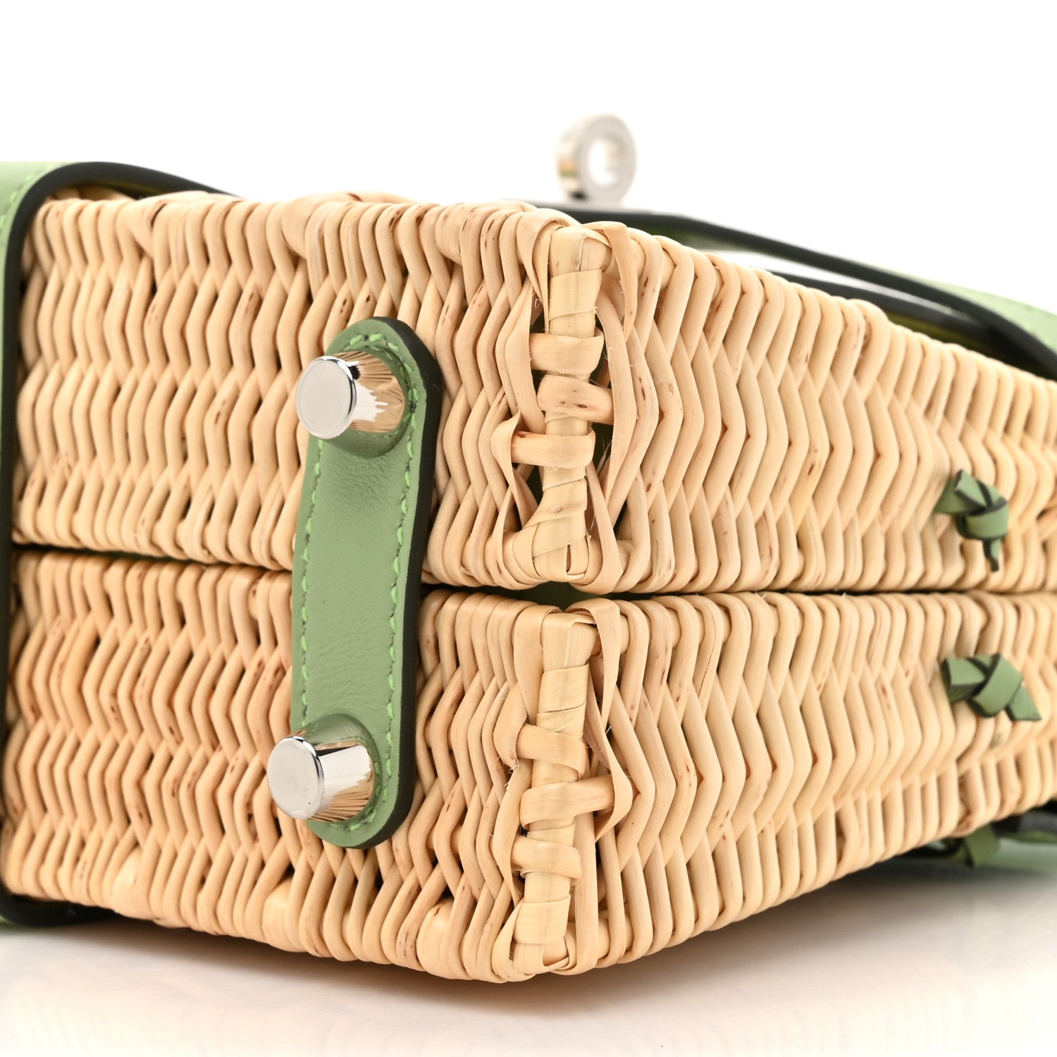 Hermes Wicker Swift Picnic Mini Kelly 20 Naturel Vert Criquet 9 of 12