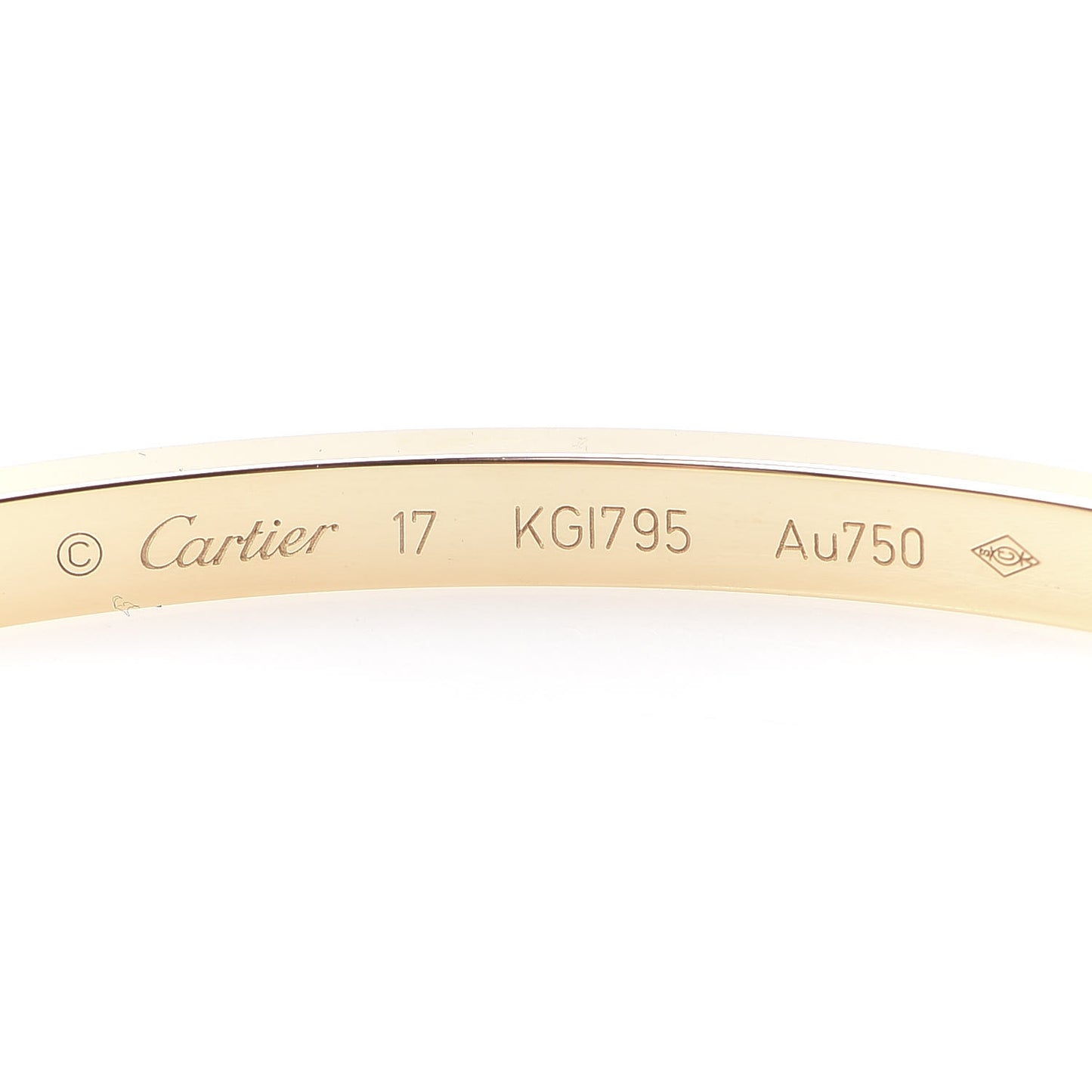 18K Yellow Gold 10 Diamond Small LOVE Bracelet 17