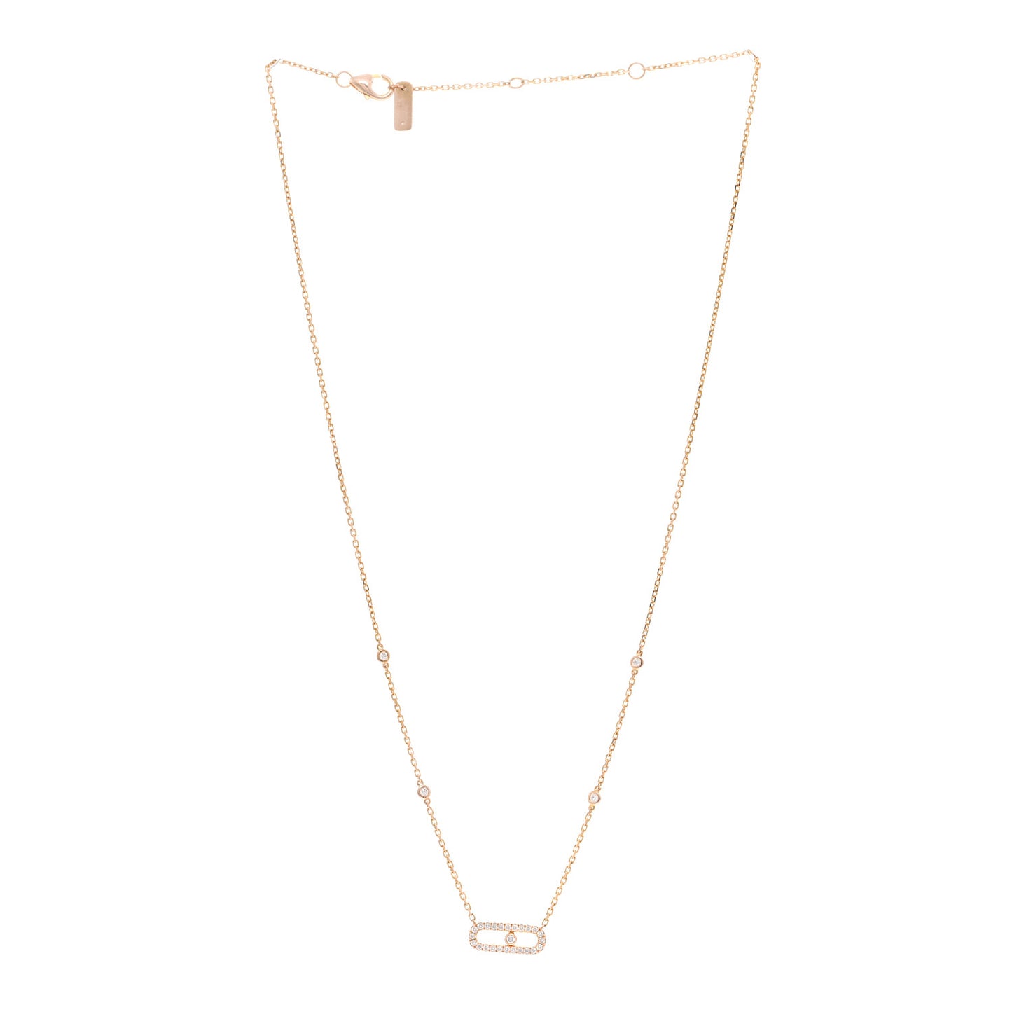 18K Rose Gold Diamond Move Uno Pave Necklace