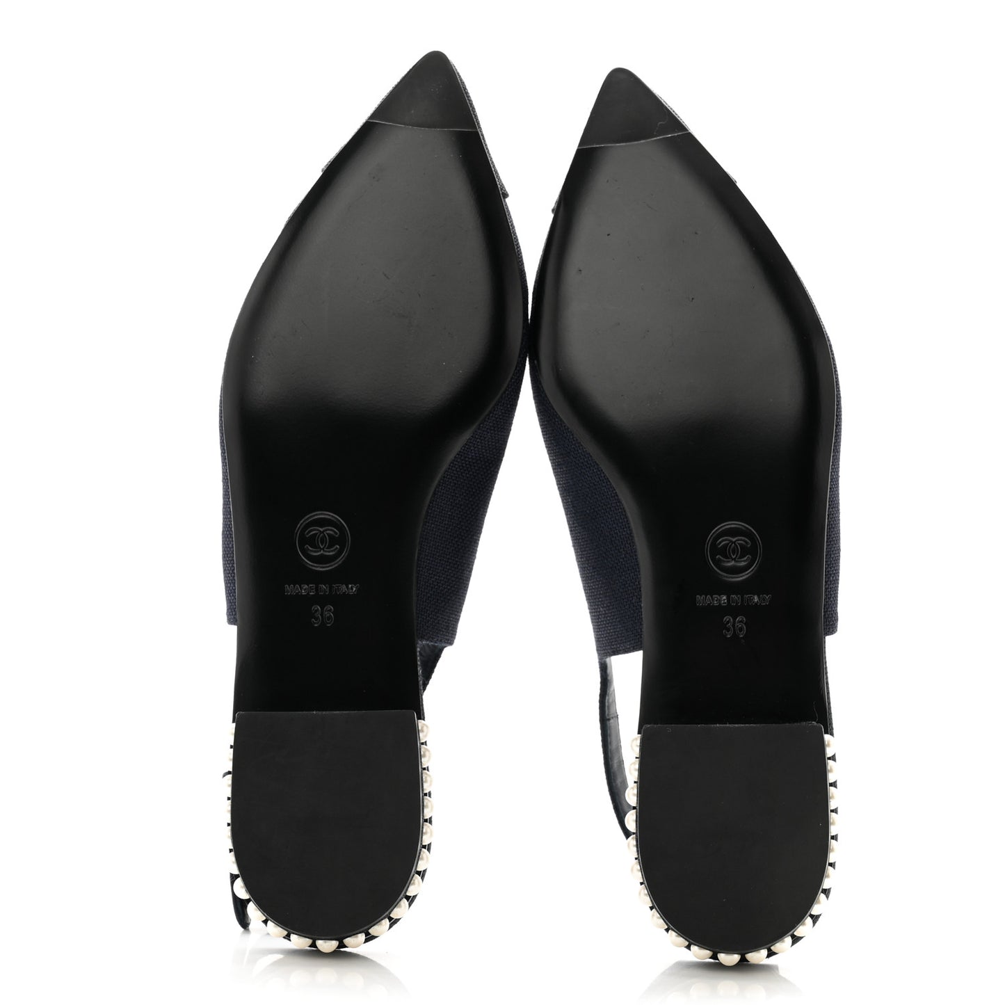 Denim Pearl Cap Toe CC Slingback 36