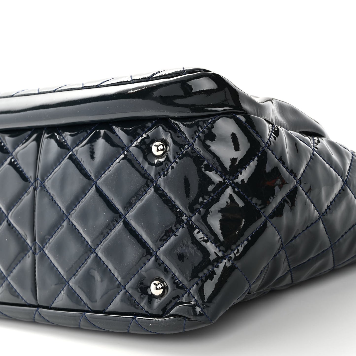 Patent Quilted Chic and Glitter Large Tote Black