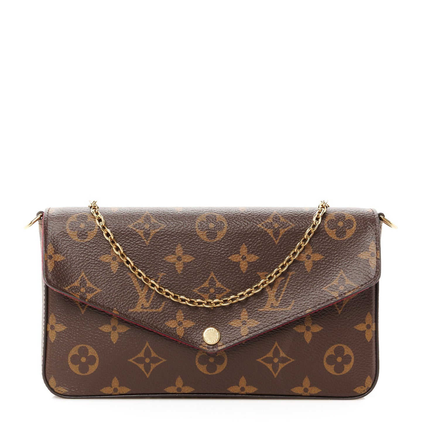 Monogram Pochette Felicie Chain Wallet Fuchsia