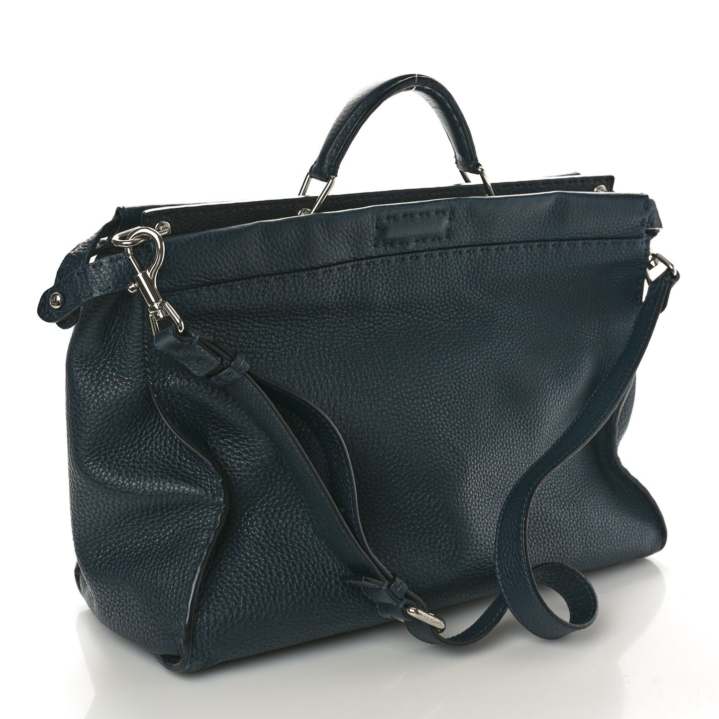 Cuoio Romano Selleria Bi-Color Large Mens Peekaboo Iconic Essential Satchel Lavagna Black
