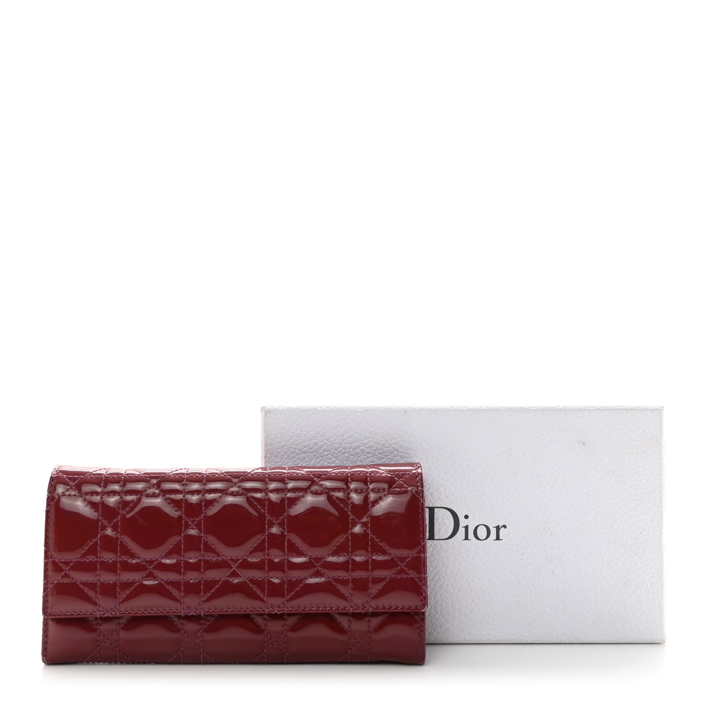Patent Cannage Lady Dior Rendezvous Wallet On Chain Fuchsia