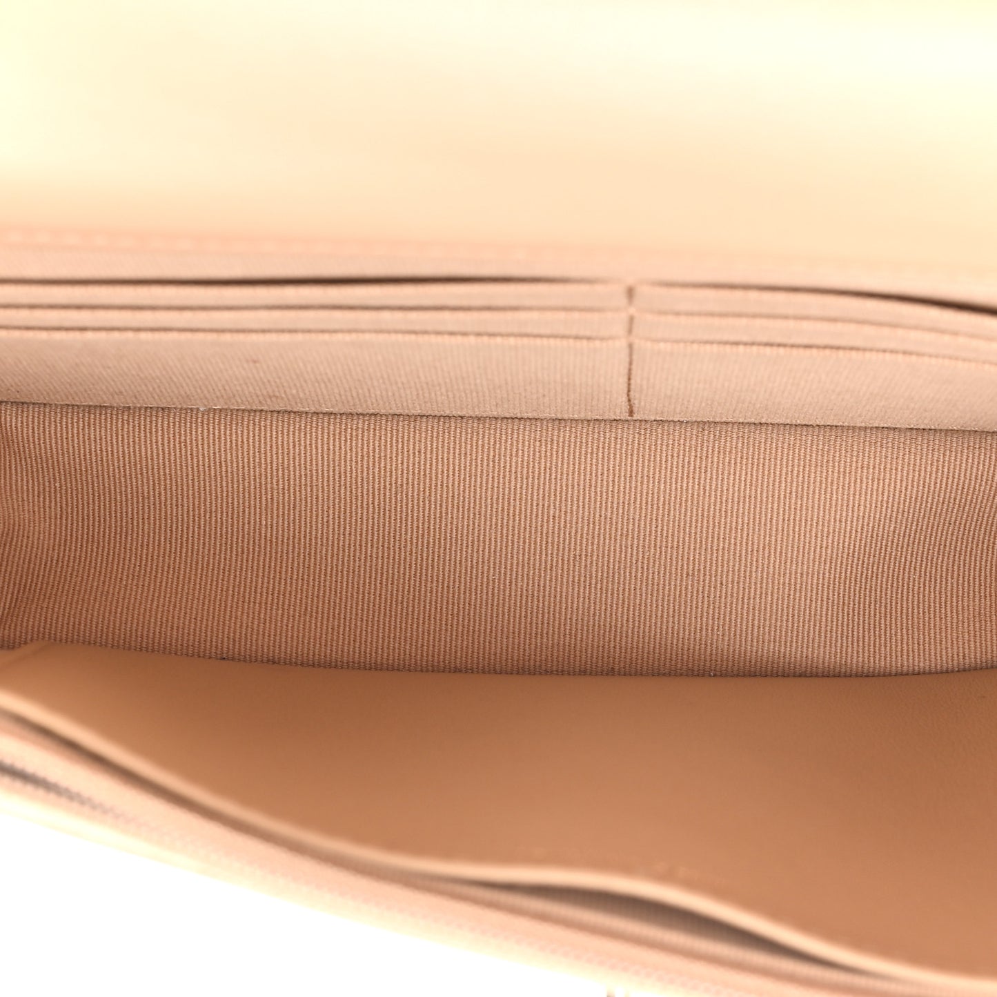 Lambskin Quilted Trendy CC Wallet On Chain WOC Beige