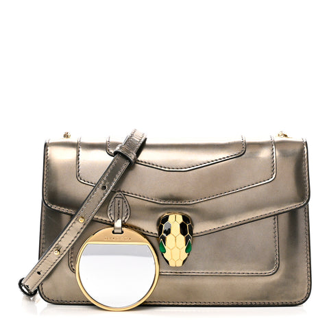 Metallic Serpenti Forever Small Shoulder Bag Silver