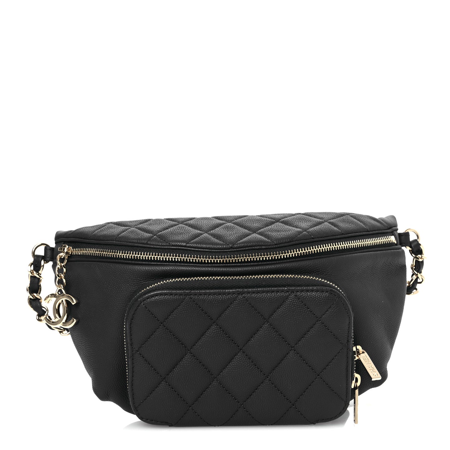 Caviar Quilted Business Affinity Waist Belt Bag Navy