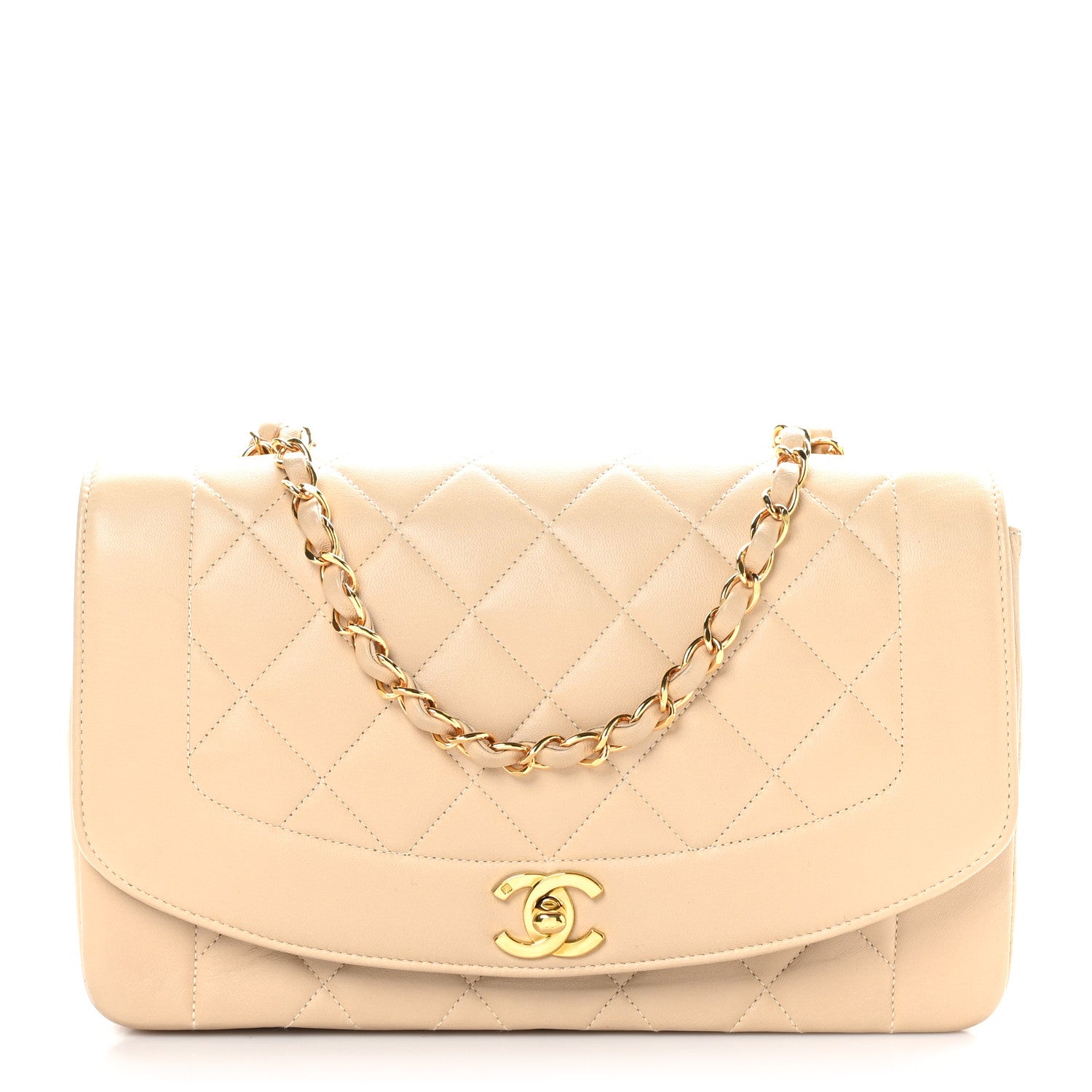 Chanel Lambskin Quilted Medium Single Flap Beige 1 of 12