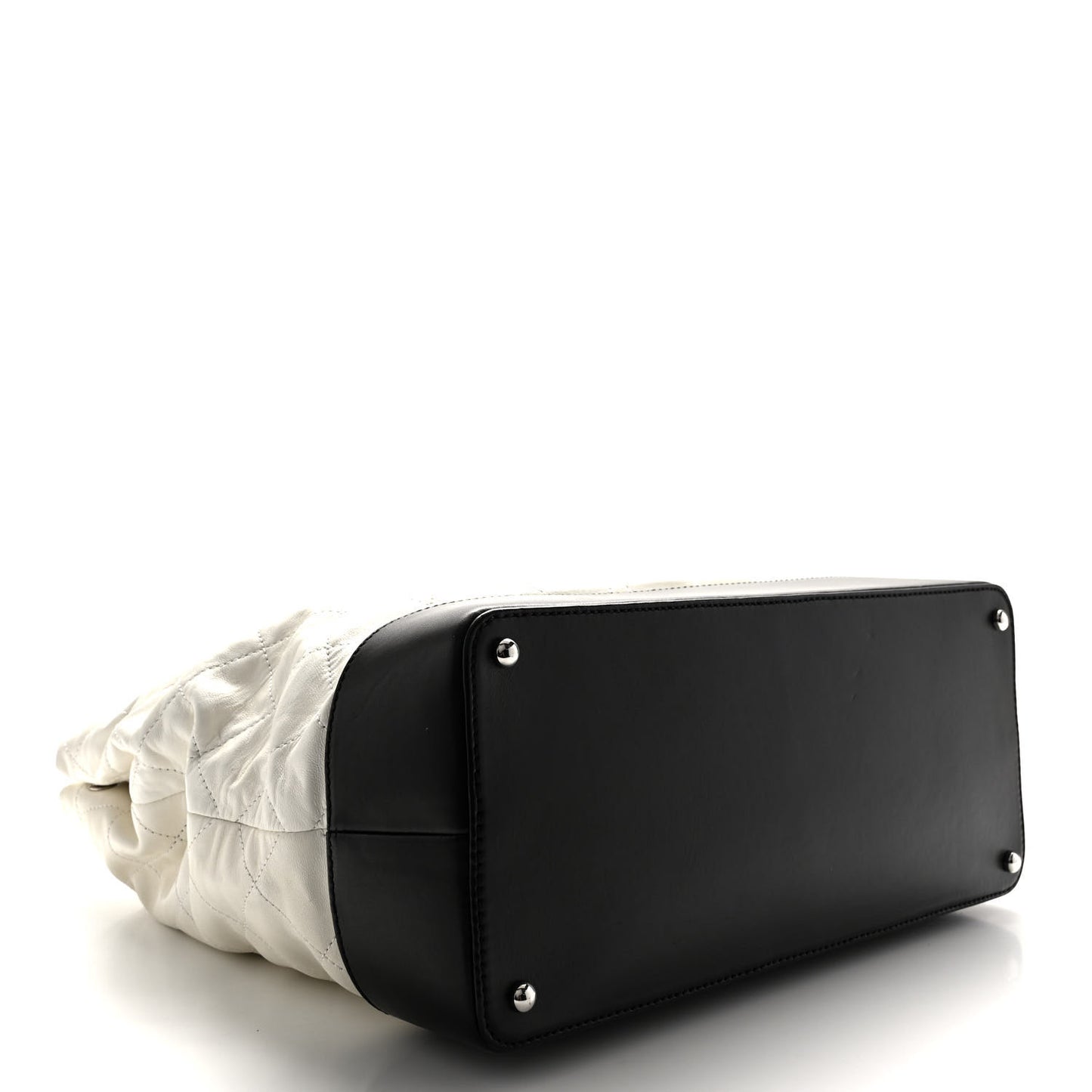 Calfskin Quilted Gabrielle Shopping Tote White