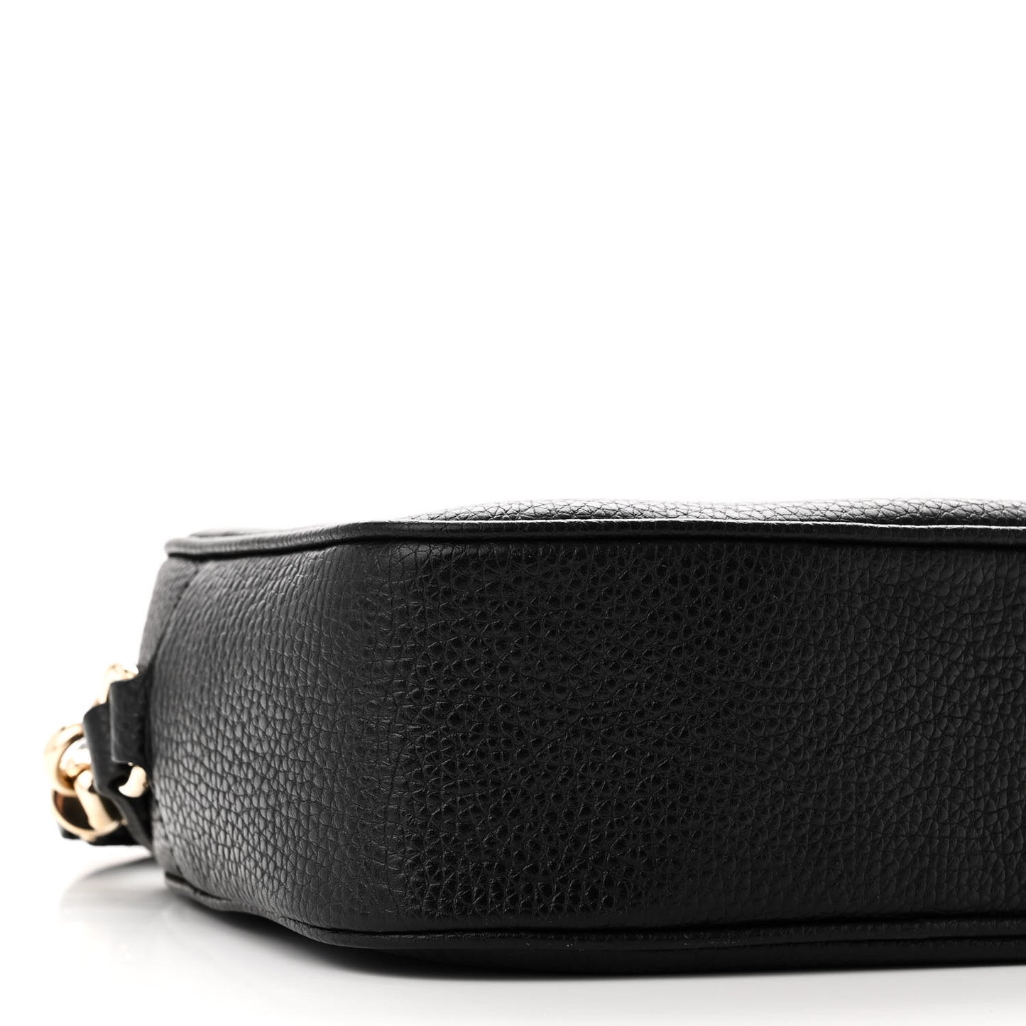 Pebbled Calfskin Small Soho Disco Bag Black