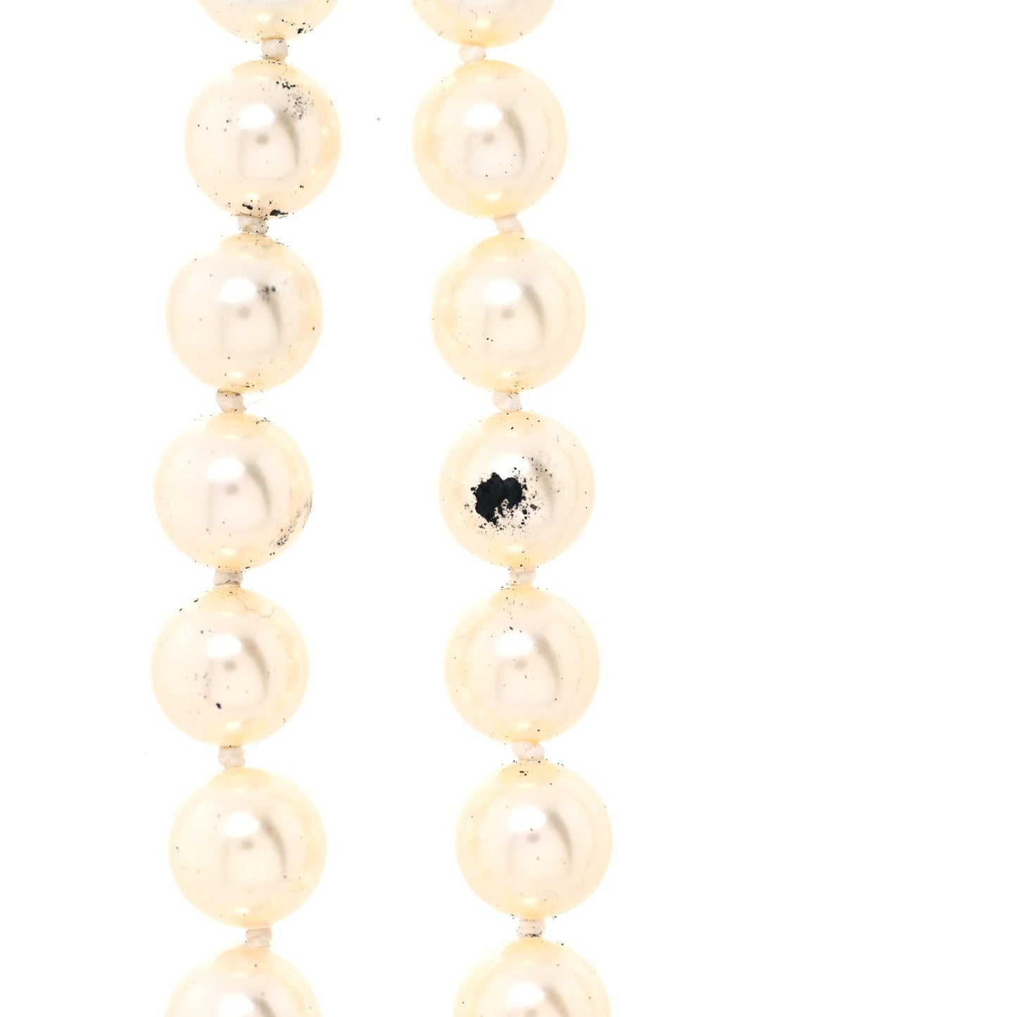 Pearl Chain CC Long Necklace Gold