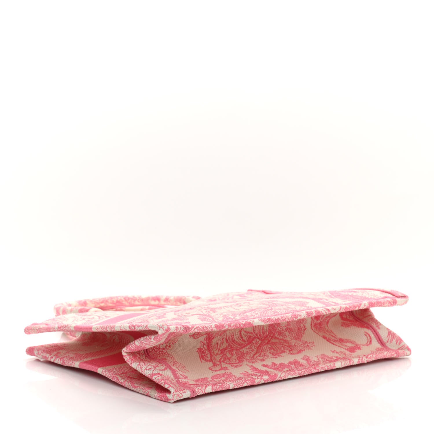 Christian Dior Canvas Embroidered Medium Dioriviera Toile De Jouy Book Tote Peony Pink 4 of 10