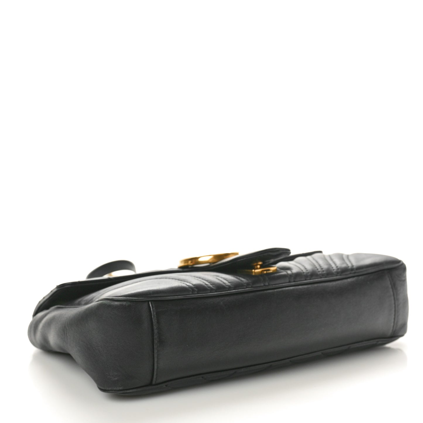 Calfskin Matelasse Medium GG Marmont Shoulder Bag Black