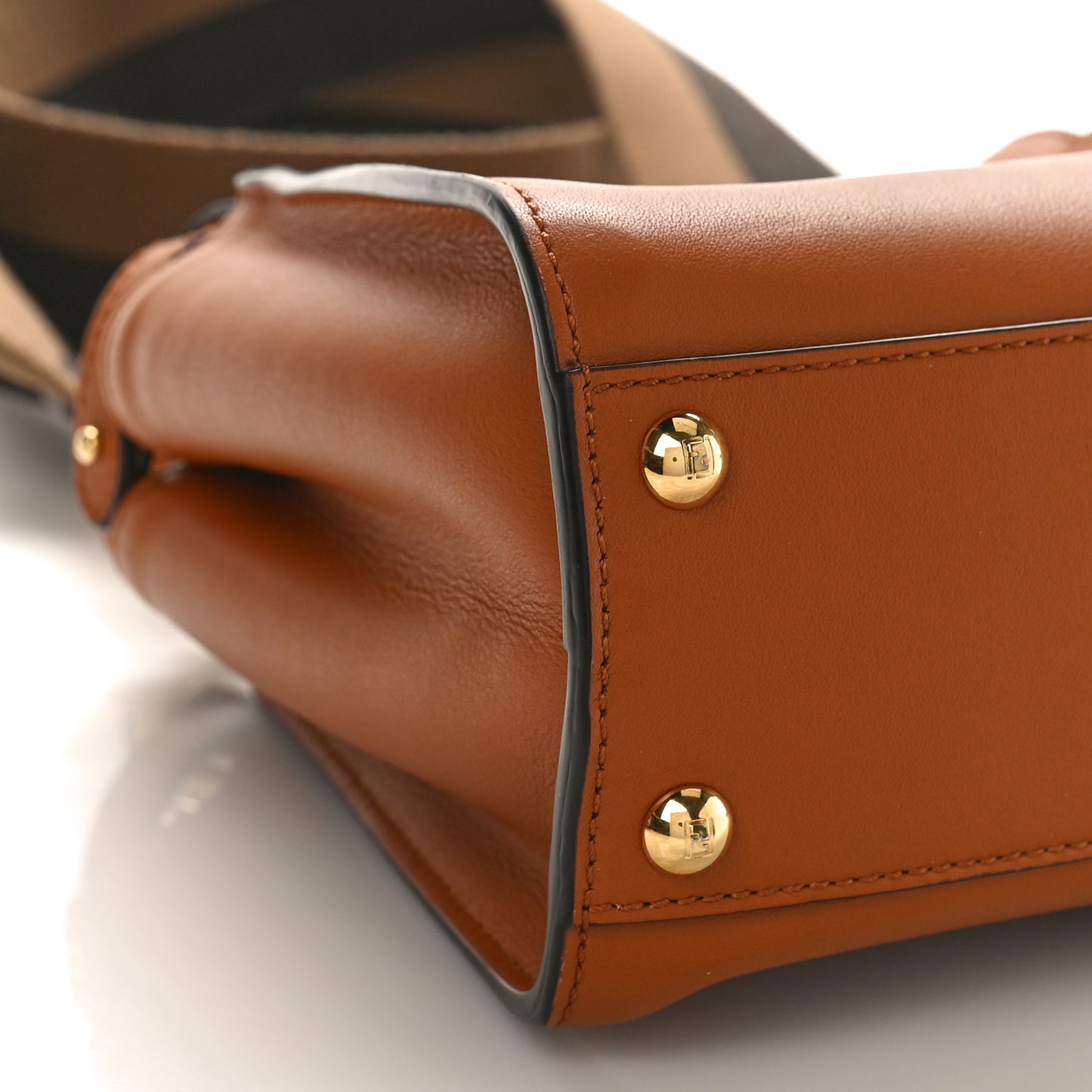 Vitello Seta Canvas FF Embroidered Mini Peekaboo Iconic Satchel Brandy Amazzonia