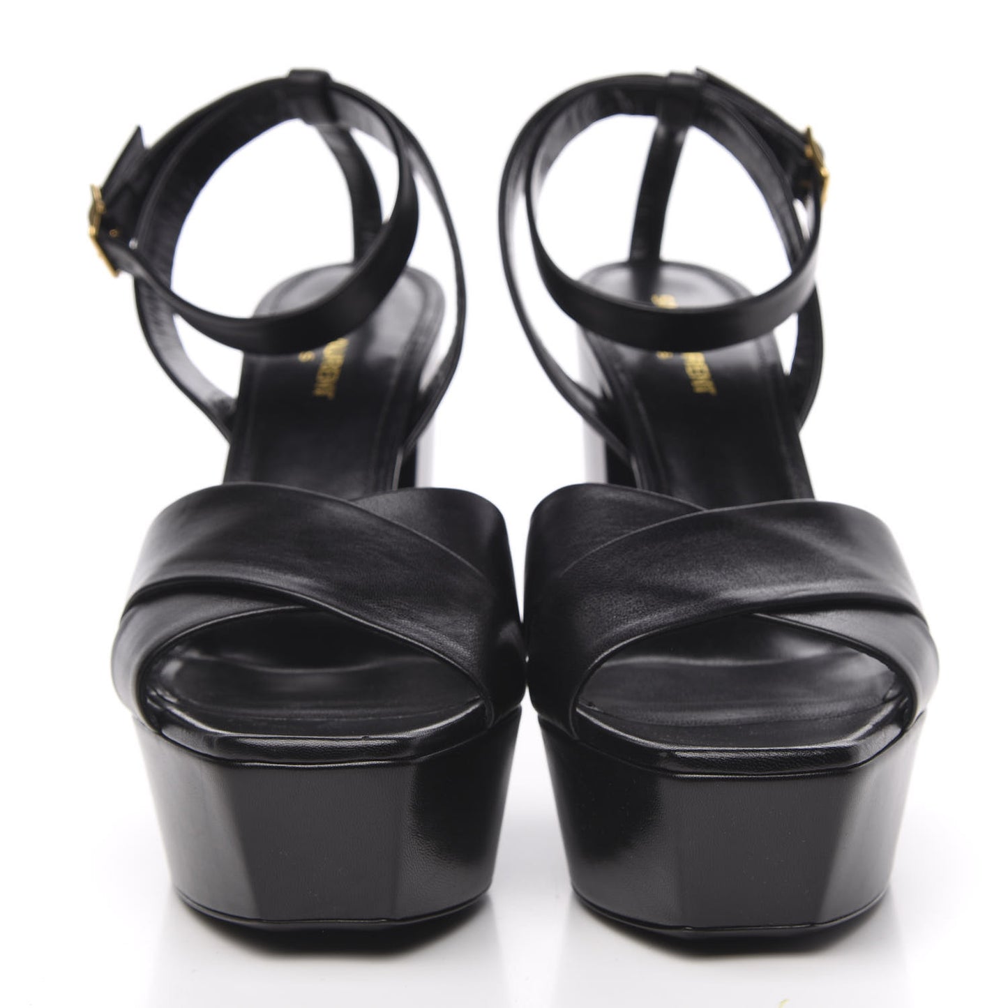 Calfskin Farrah 80 Platform Sandals 42 Black