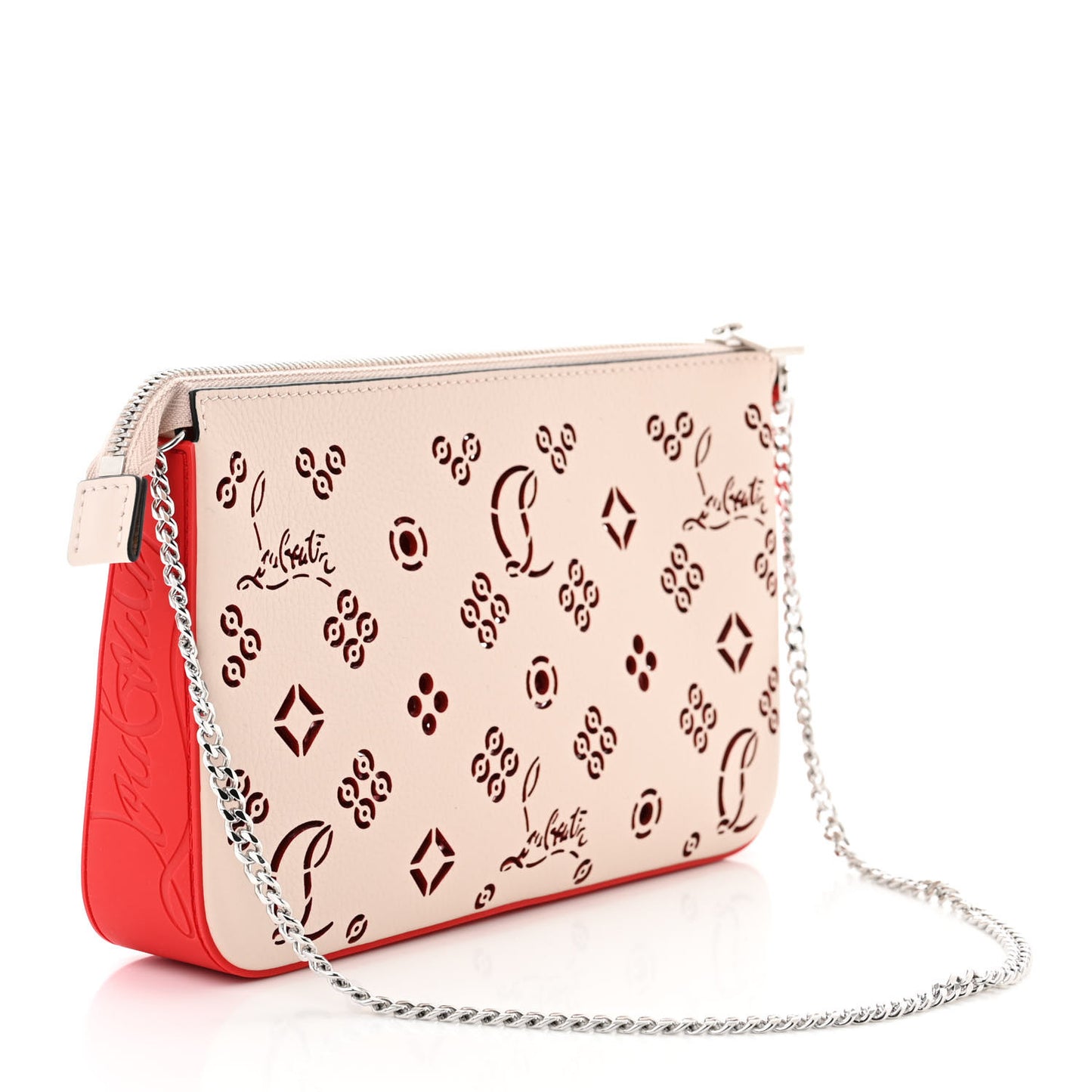 Calfskin Loubila Loubinthesky Chain Clutch Leche