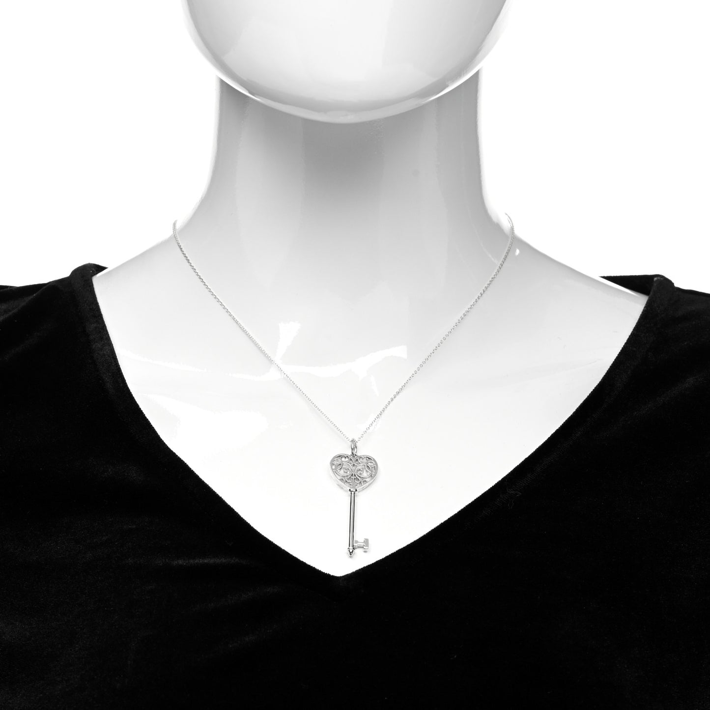 Sterling Silver Enchant Heart Key Pendant Necklace