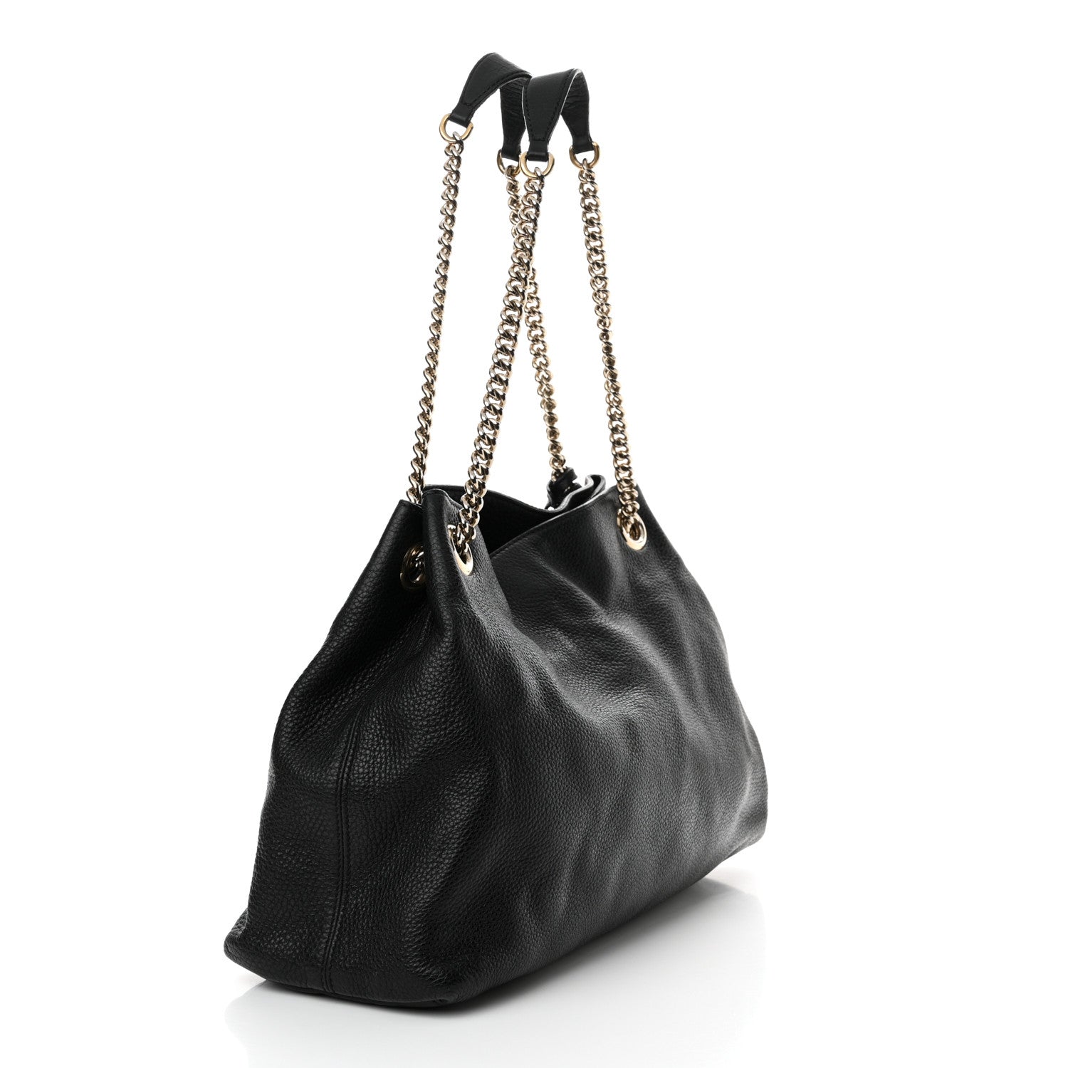 Gucci Pebbled Calfskin Medium Soho Chain Shoulder Bag Black 3 of 22