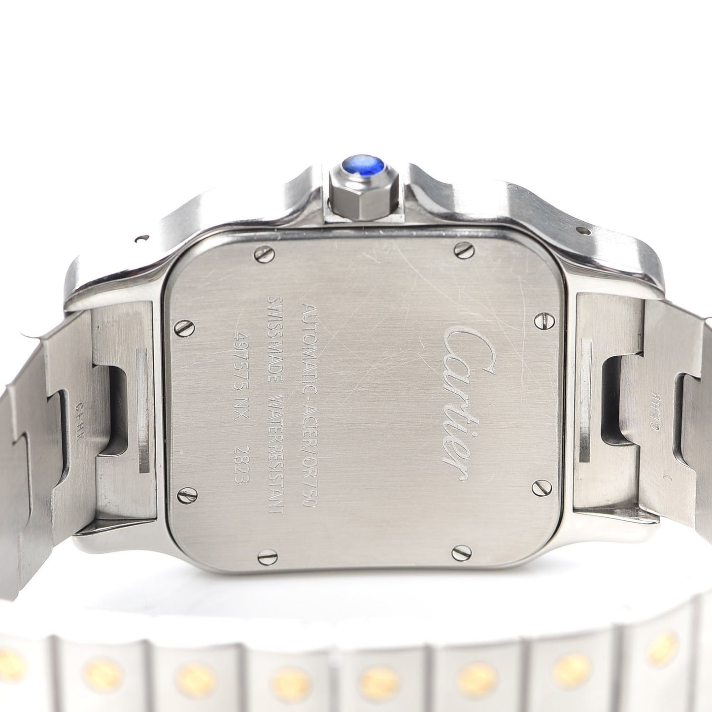 Stainless Steel 18K Yellow Gold 32mm Santos De Cartier Galbee Automatic Watch