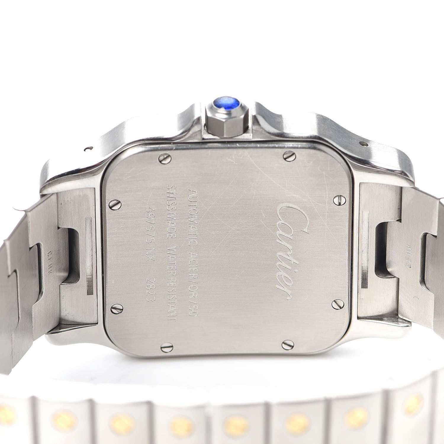 Cartier Stainless Steel 18K Yellow Gold 32mm Santos De Cartier Galbee Automatic Watch 5 of 6