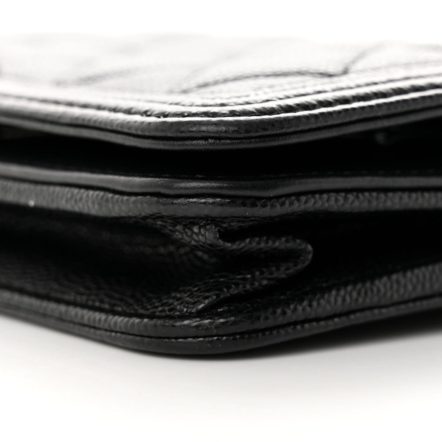 Caviar Quilted Boy Wallet On Chain WOC Black