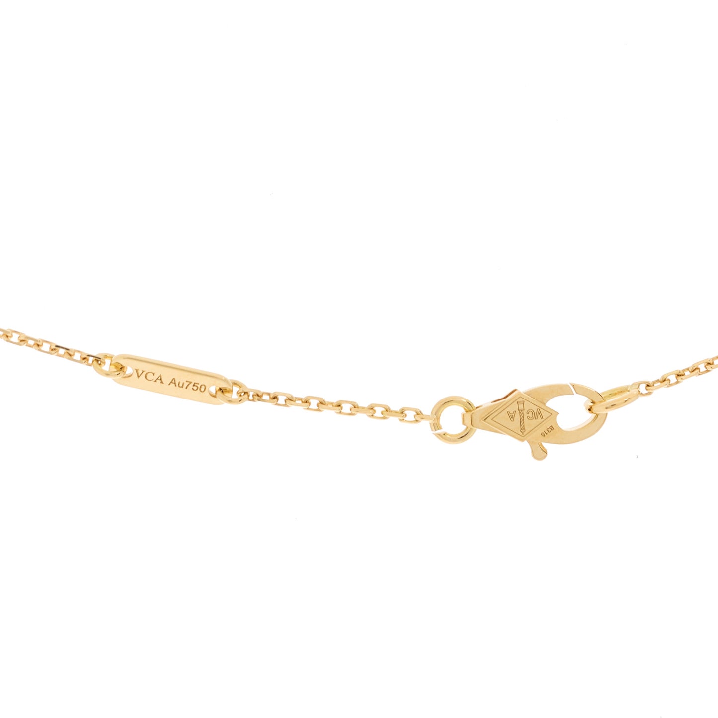 18K Yellow Gold Mother of Pearl Sweet Alhambra Pendant Necklace