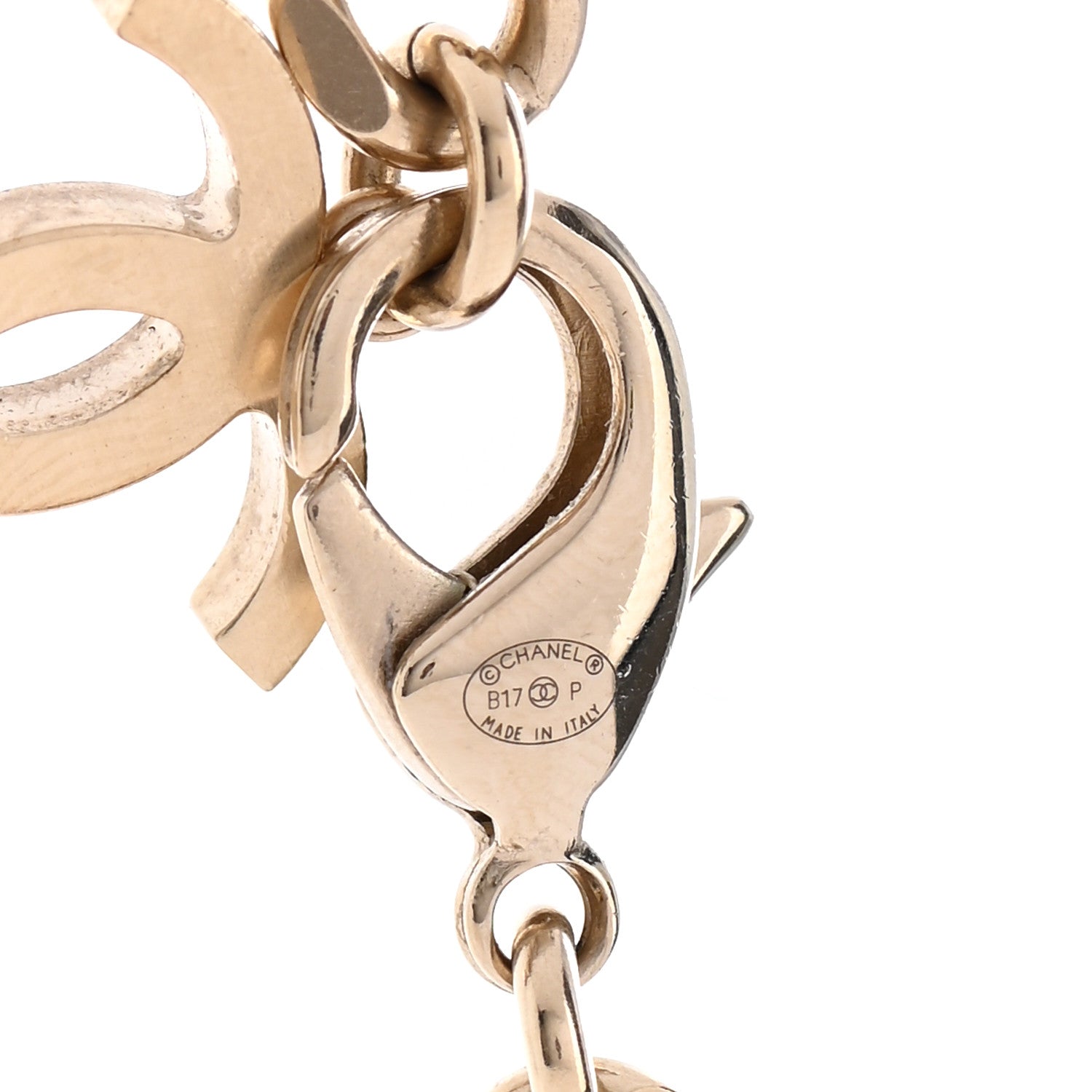Chanel Metal Denim CC Necklace Blue Gold 5 of 7