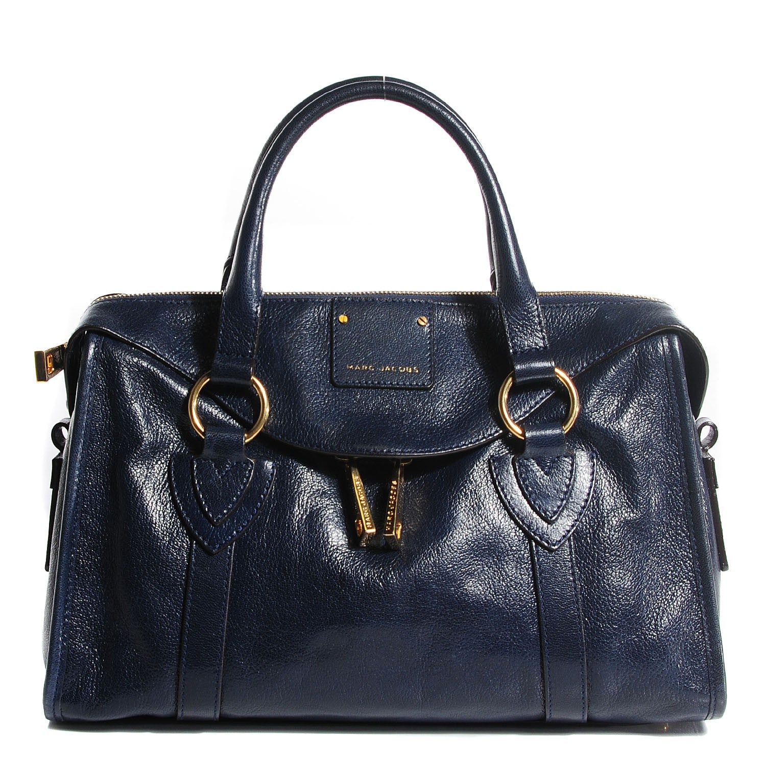 Marc Jacobs Goatskin Small Wellington Fulton Satchel Navy 107329