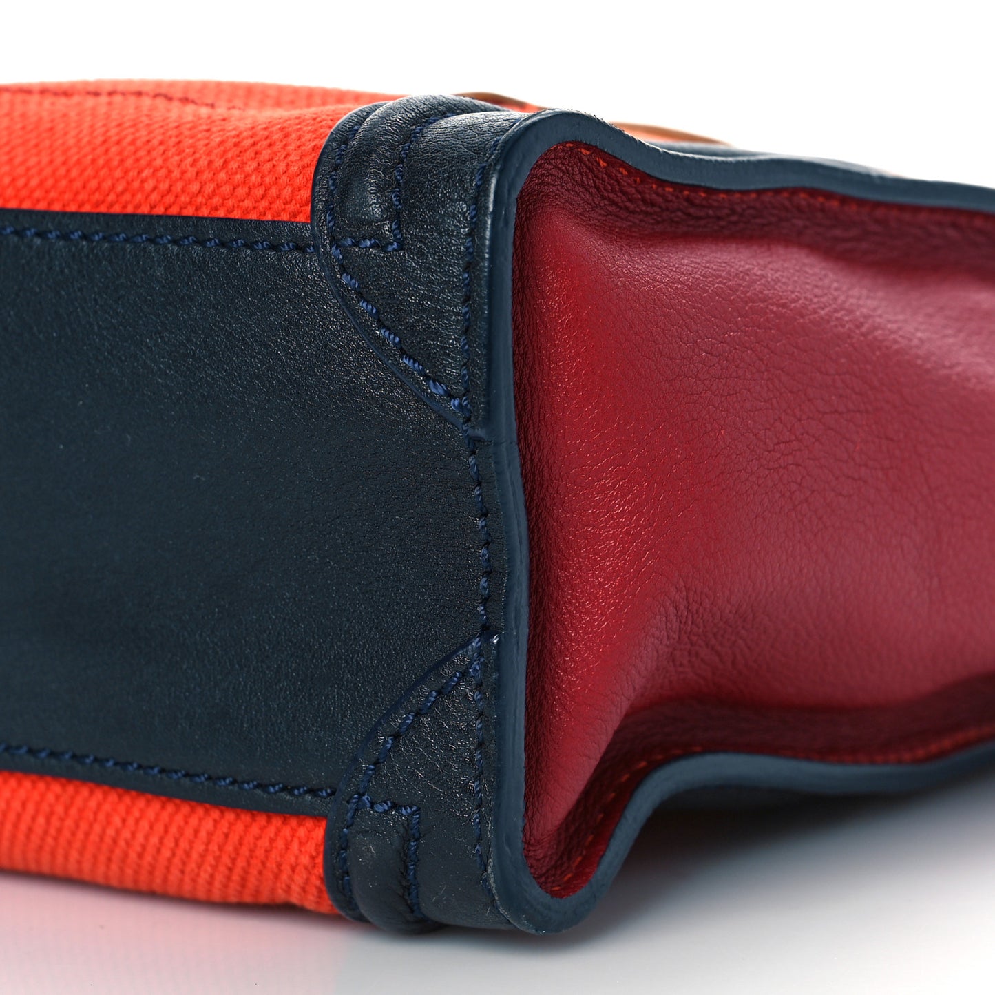 Calfskin Linen Nano Tri-Color Luggage Poppy