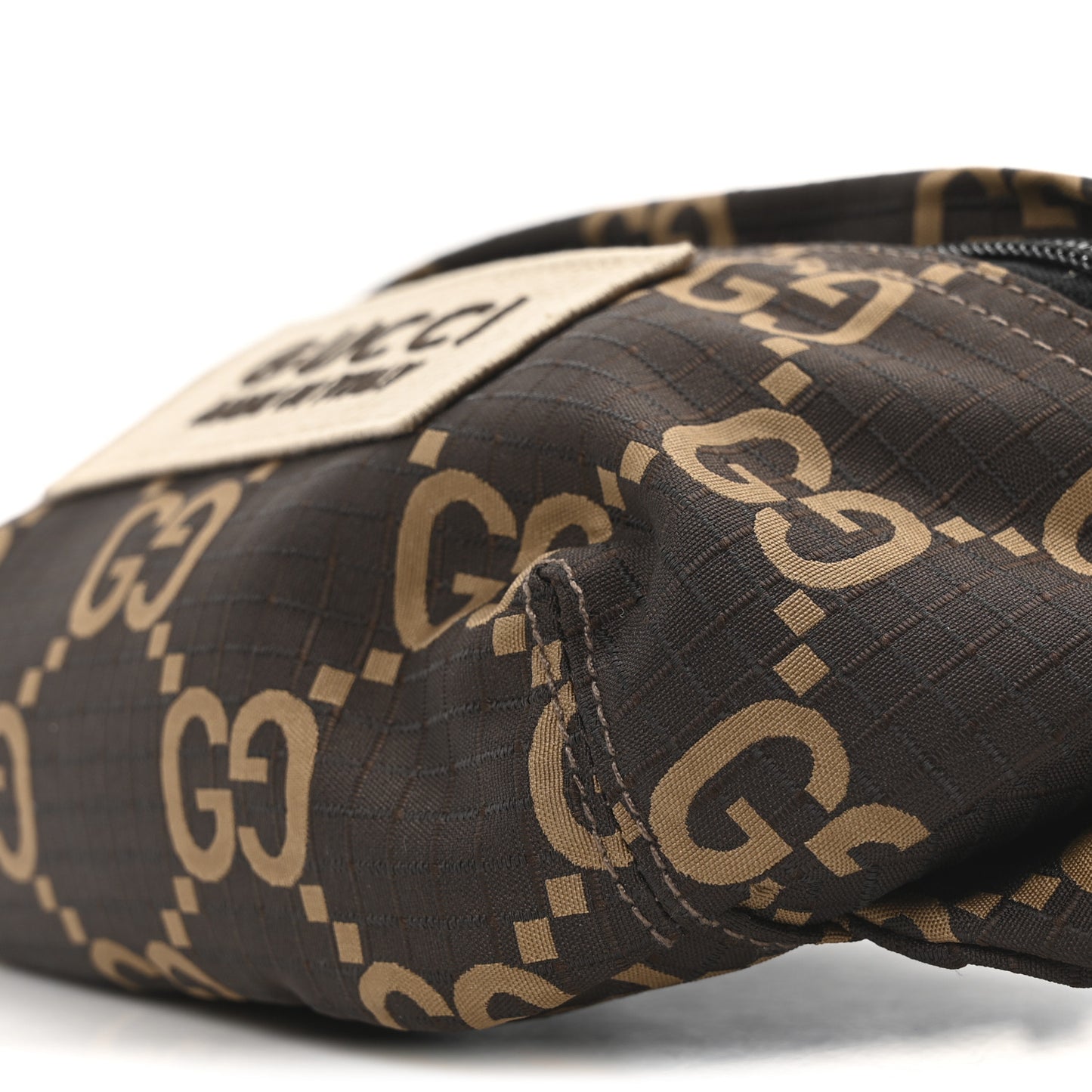 Recycled Polyester Monogram Jumbo GG Belt Bag Ebony Beige