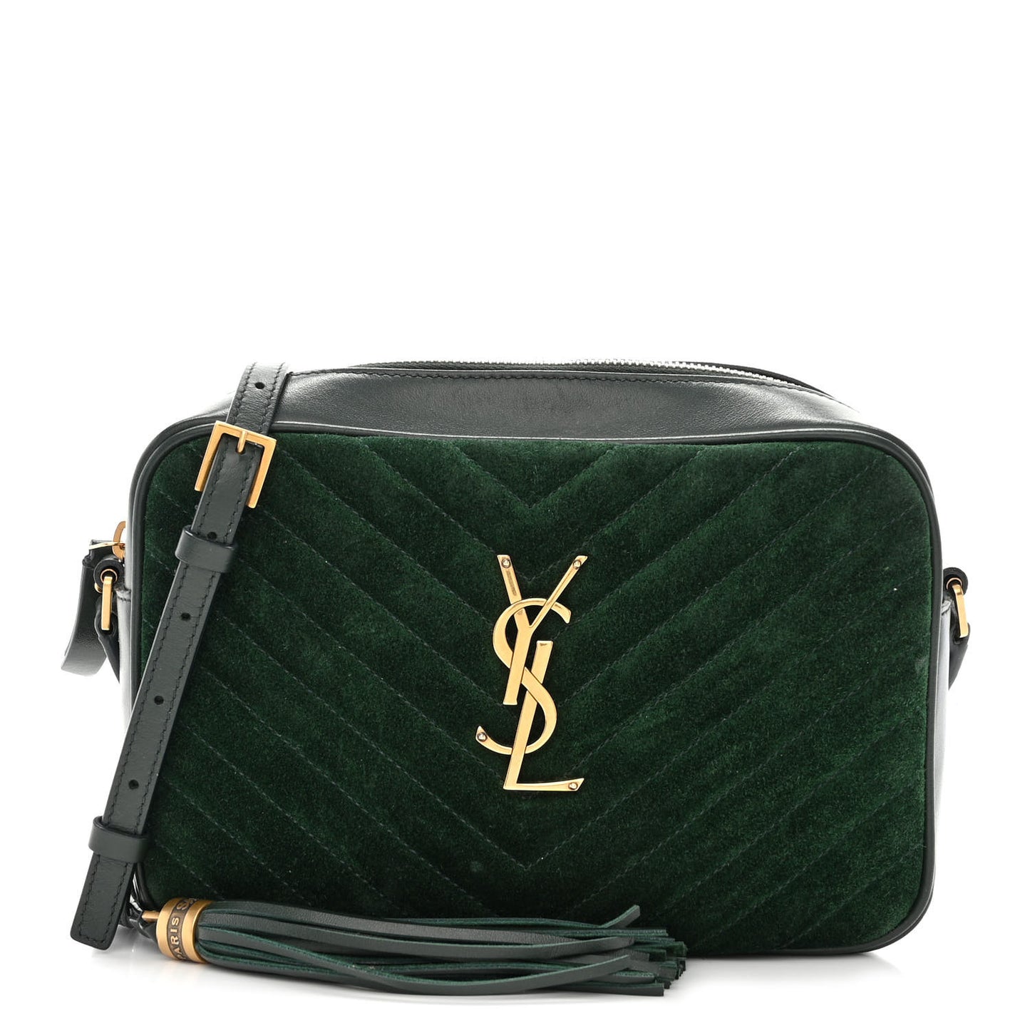 Suede Calfskin Monogram Lou Camera Bag Vert Fonce