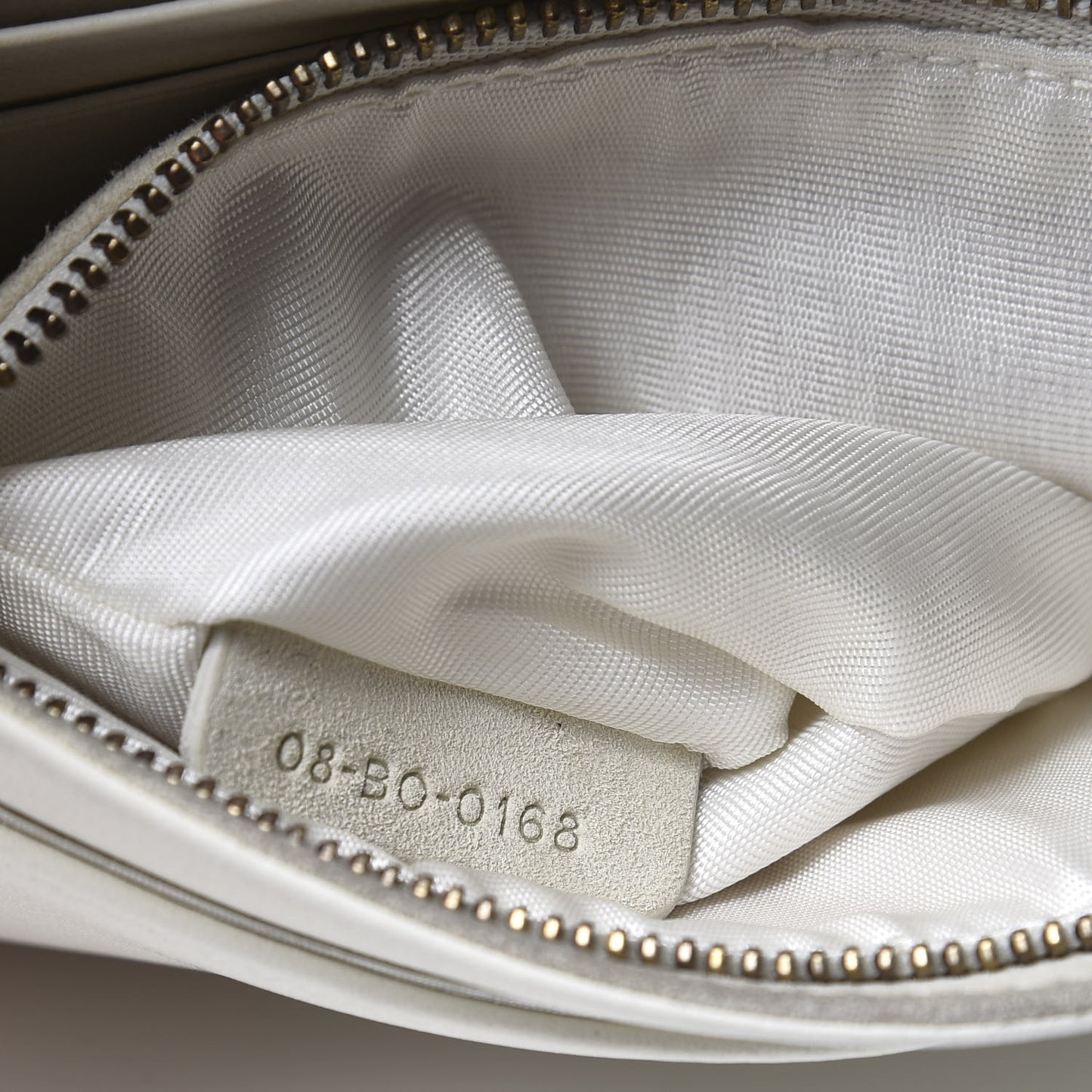 Calfskin Studded Diorama Wallet on Chain Pouch Off White