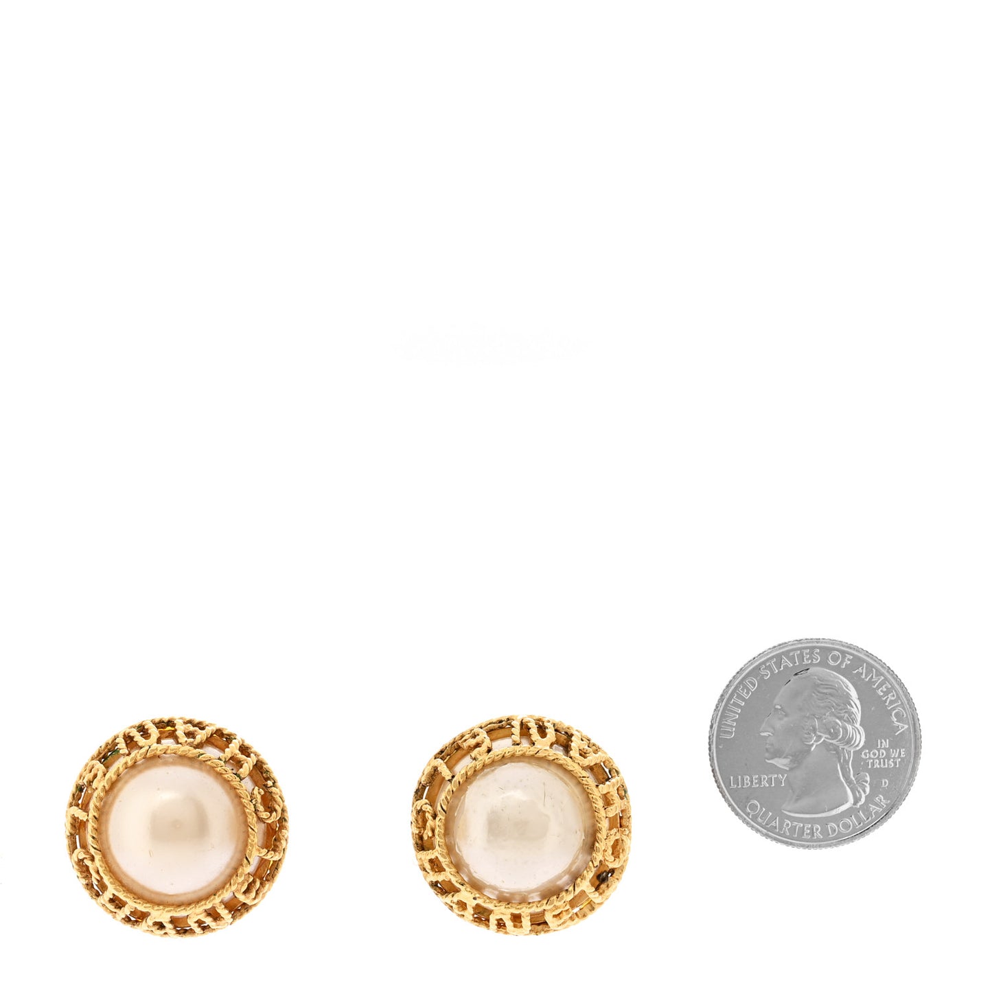 Pearl Clip On Earrings Gold