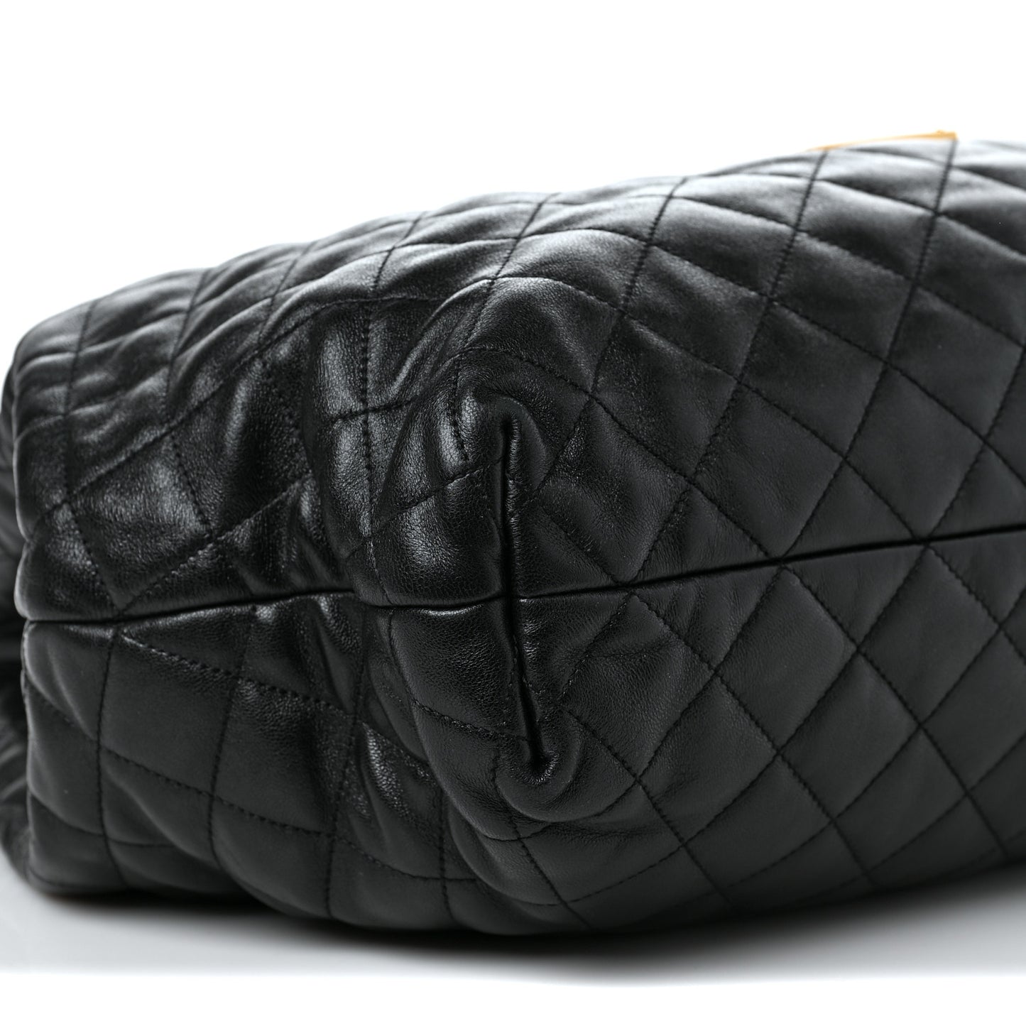 Lambskin Quilted Maxi Icare Shopping Tote Black