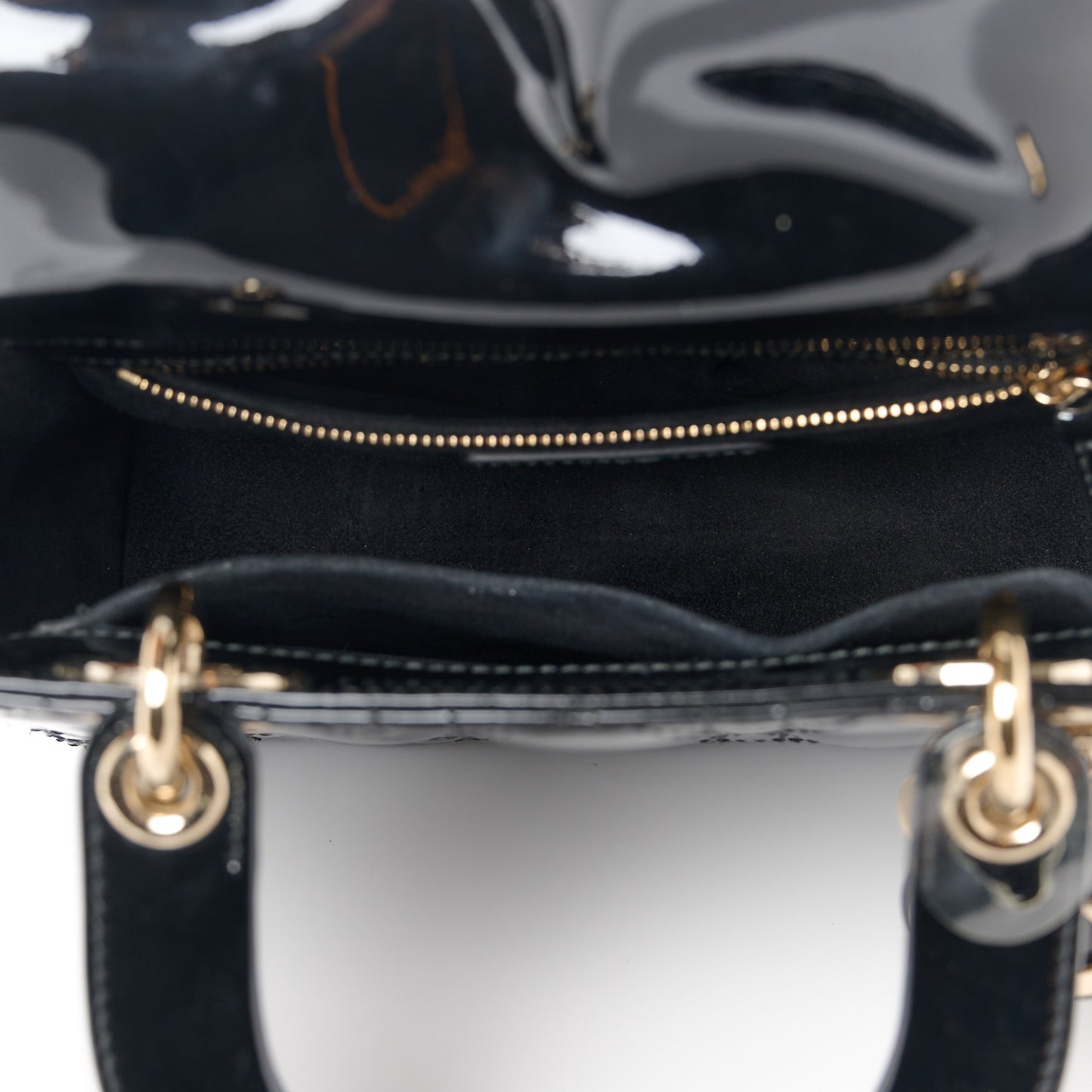 Patent Cannage Small Lady Dior Black